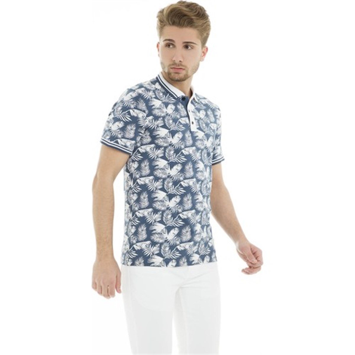 12154218NEBIMV3NEBIMV3|12154218|BonnieJACK & JONES JORWOW POLO SS ERKEK T-SHIRT-Bonnie Blue