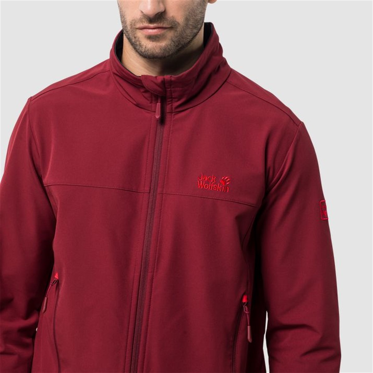 1305471NEBIMV3NEBIMV3|1305471|20895JACK WOLFSKIN CRESTVIEW JACKET MEN ERKEK SOFTSHELL-red maroon