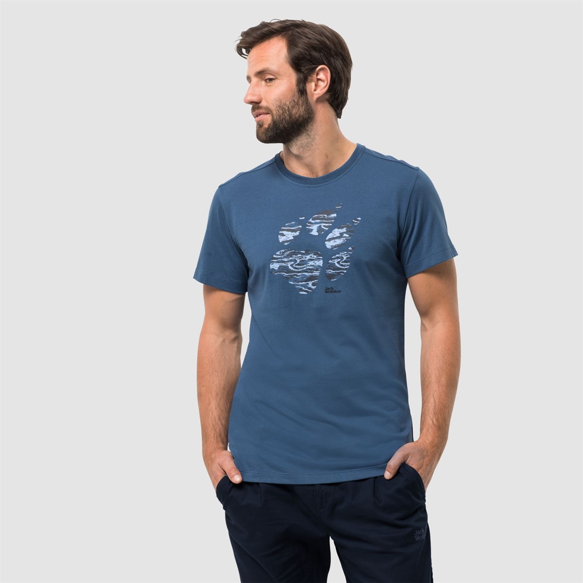 1806341NEBIMV3NEBIMV3|1806341|16553JACK WOLFSKIN MARBLE PAW T MEN ERKEK T-SHIRT-ocean wave