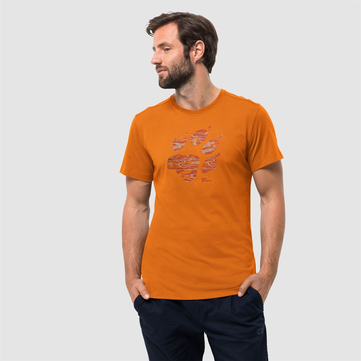 1806341NEBIMV3NEBIMV3|1806341|18227JACK WOLFSKIN MARBLE PAW T MEN ERKEK T-SHIRT-desert orange