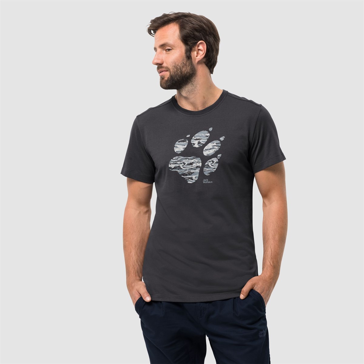 1806341NEBIMV3NEBIMV3|1806341|285JACK WOLFSKIN MARBLE PAW T MEN ERKEK T-SHIRT-phantom