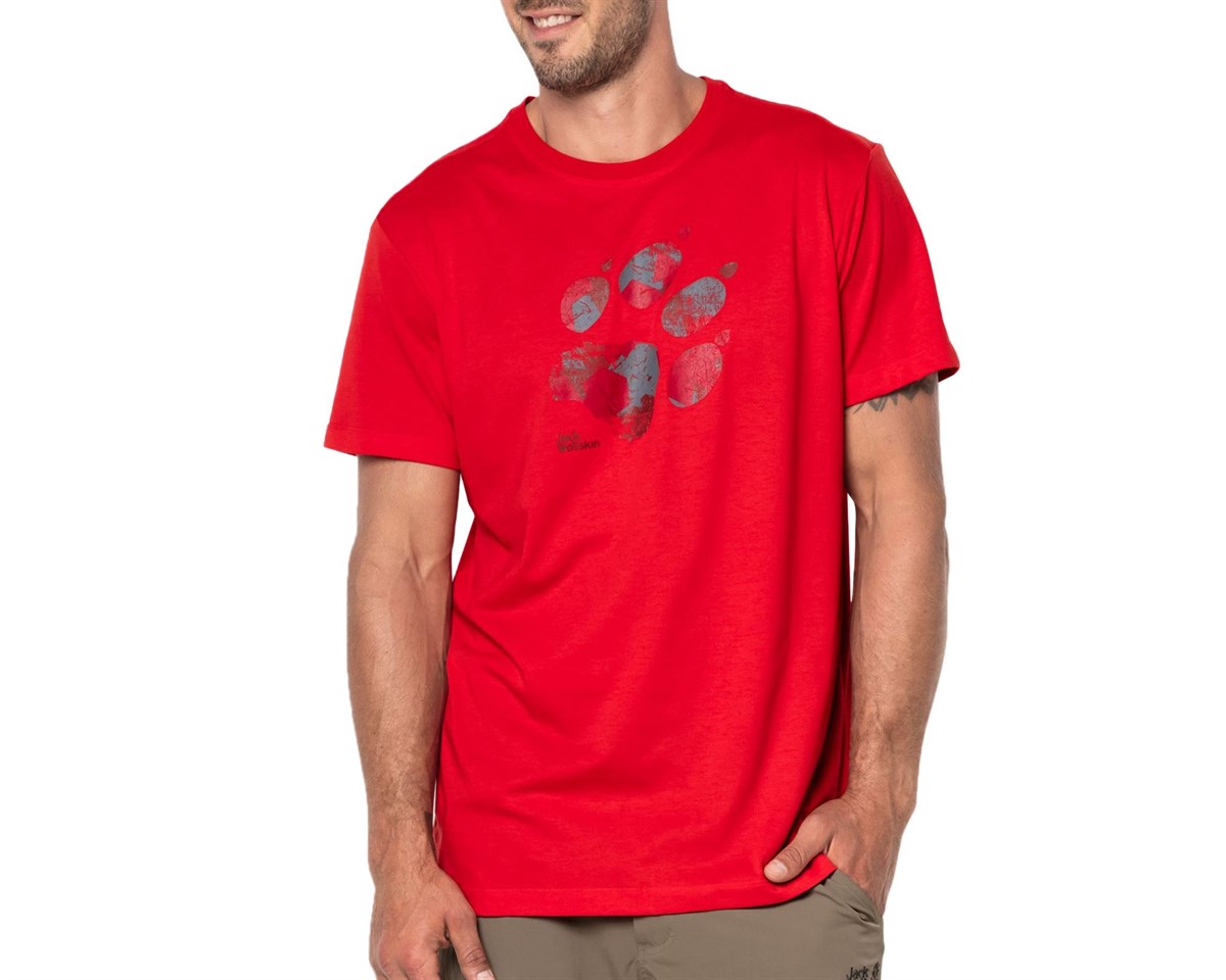 1806341NEBIMV3NEBIMV3|1806341|17308JACK WOLFSKIN MARBLE PAW T MEN ERKEK T-SHIRT-peak red