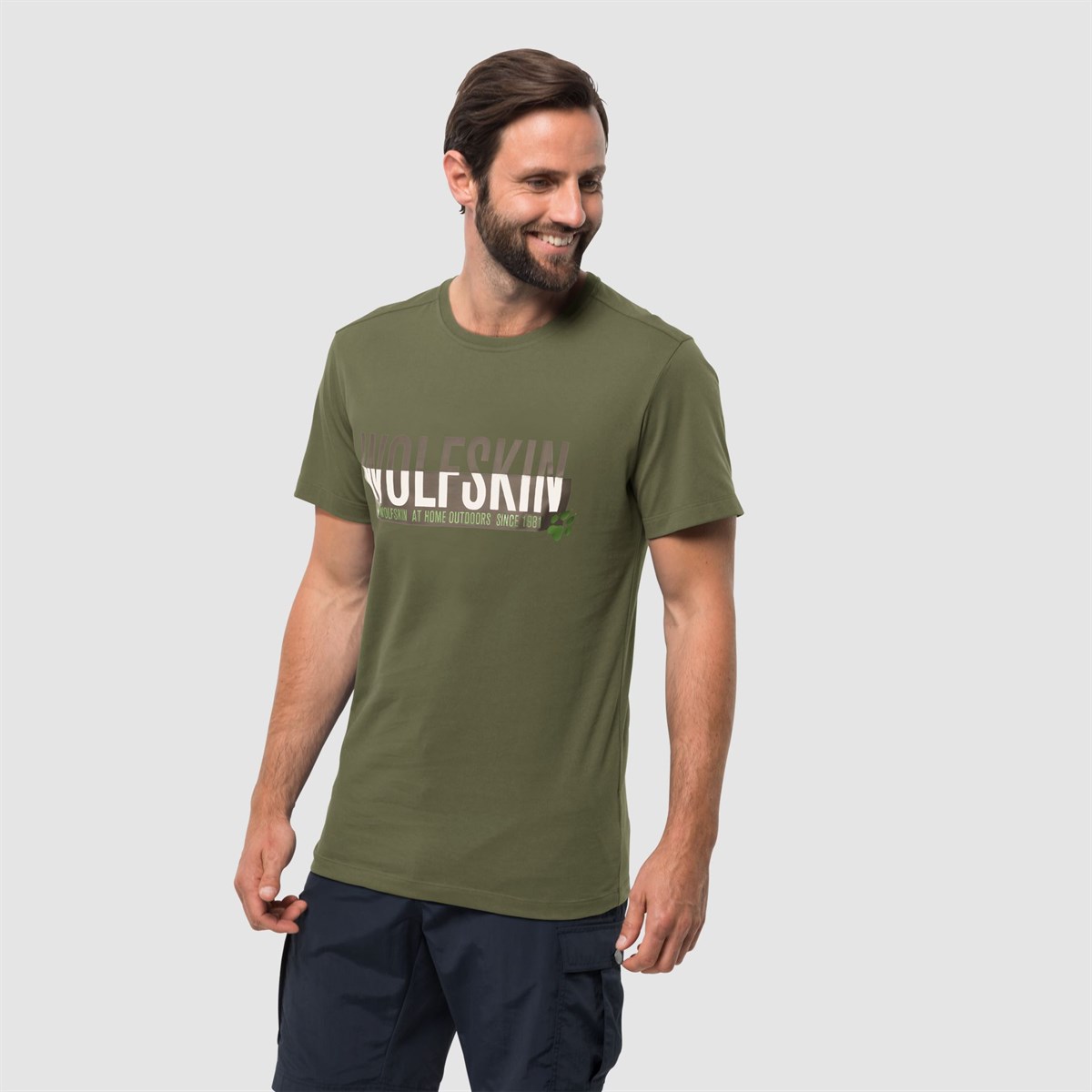 1805641NEBIMV3NEBIMV3|1805641|17282JACK WOLFSKIN SLOGAN T MEN ERKEK T-SHIRT-woodland green