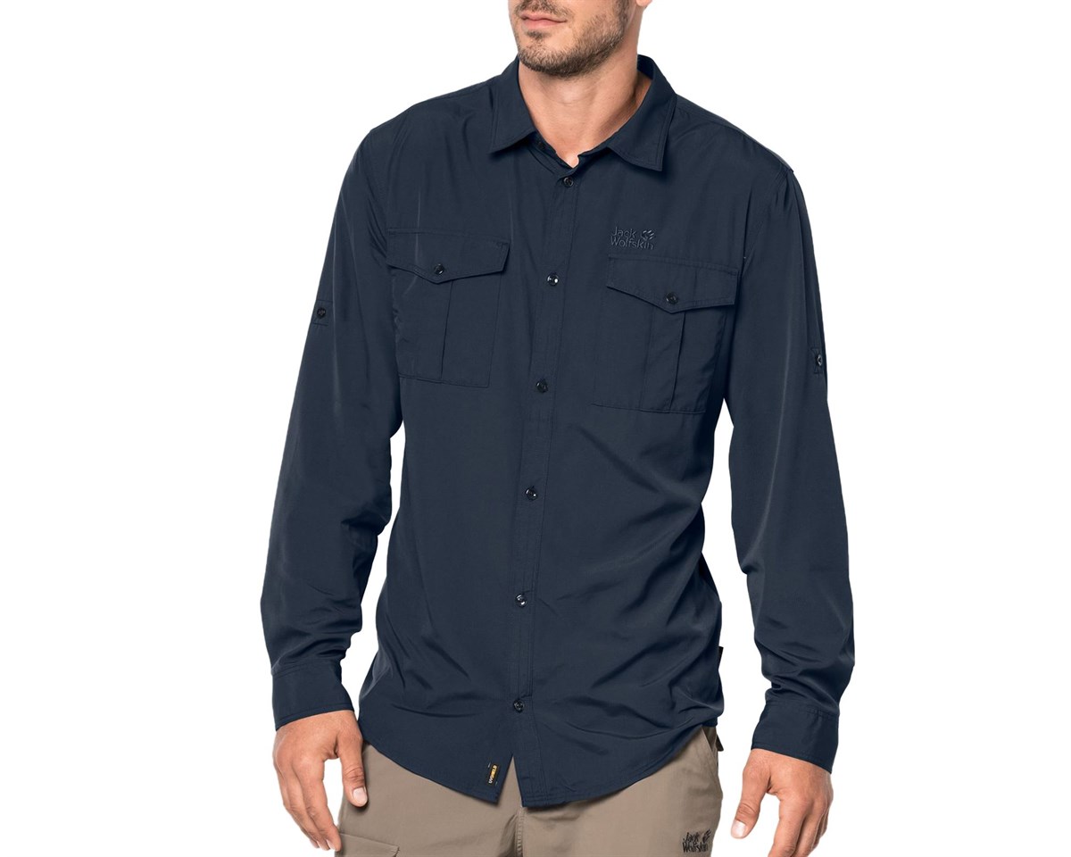 1402431NEBIMV3NEBIMV3|1402431|16459JACK WOLFSKIN ATACAMA ROLL-UP SHIRT ERKEK GOMLEK-night blue