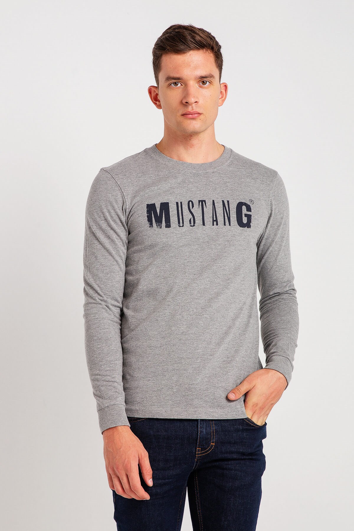 04-M00223-160NEBIMV3NEBIMV3|04-M00223-160|B01MUSTANG ERKEK T-SHİRT-Gri