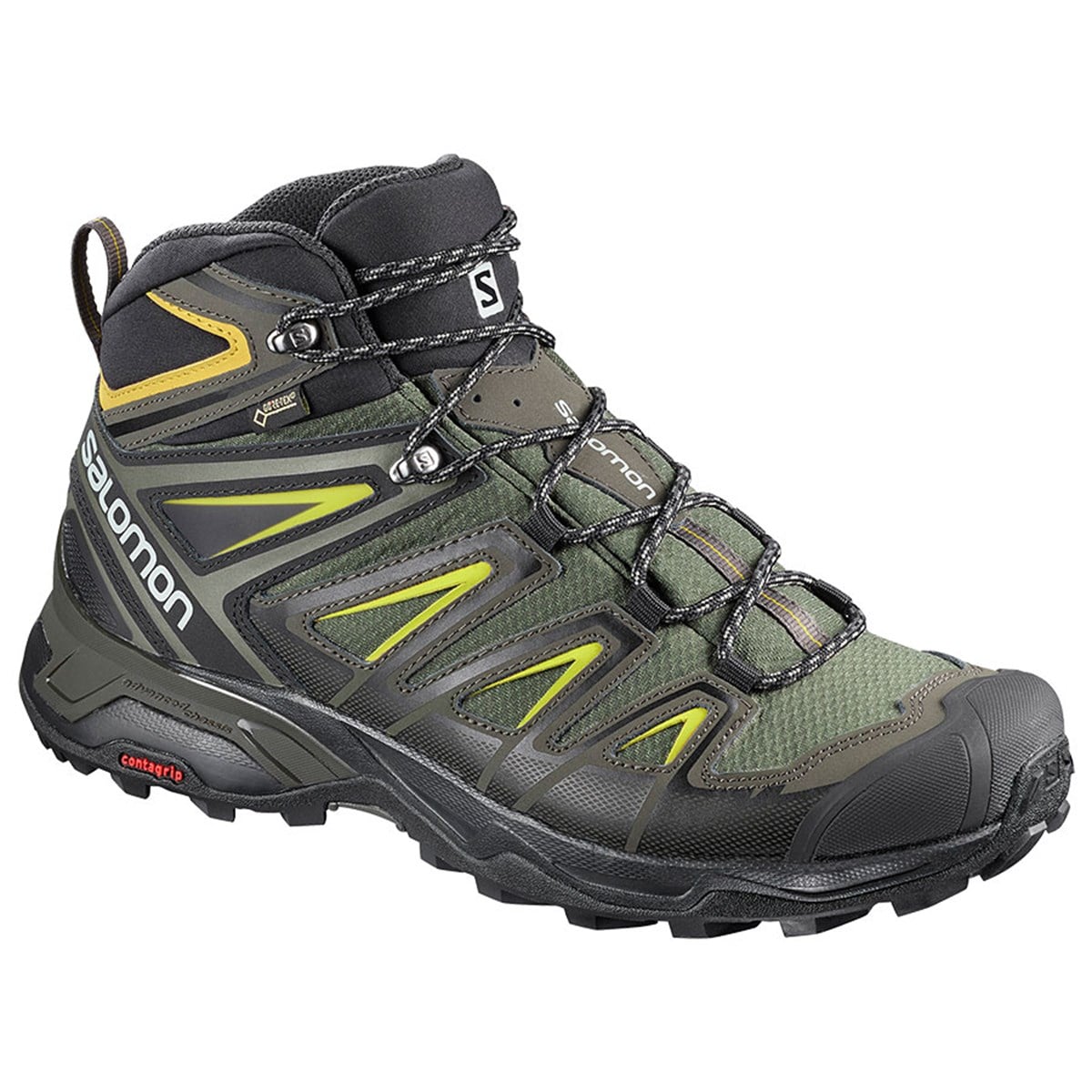 L40133700NEBIMV3NEBIMV3|L40133700|20844SALOMON X ULTRA 3 MID GTX® ERKEK AYAKKABI-Castor Gray/Black/Green Sulphur