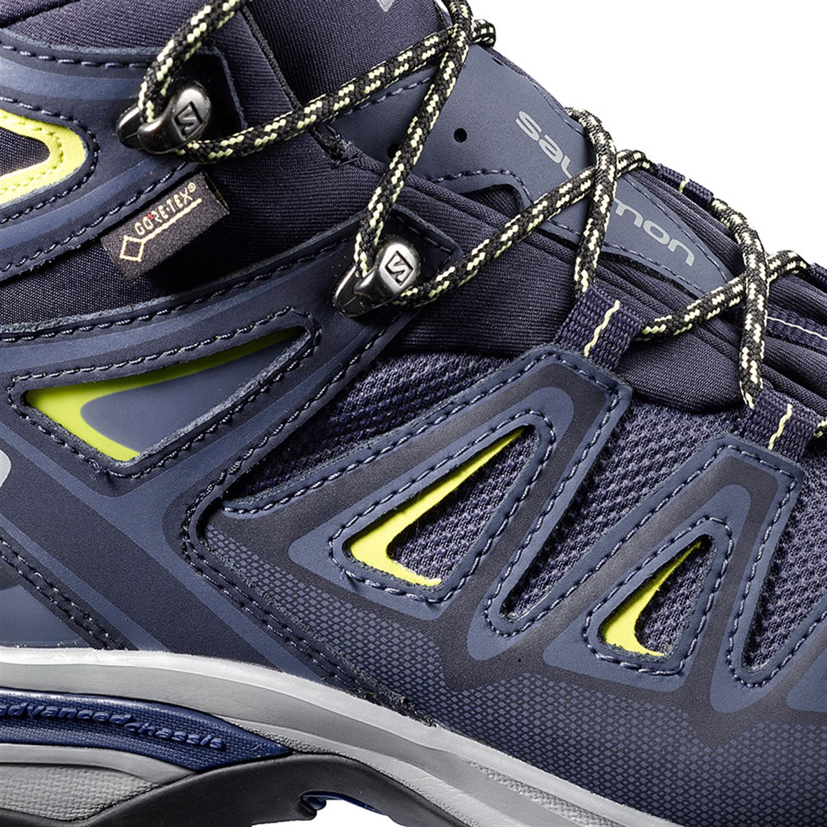 L39869100NEBIMV3NEBIMV3|L39869100|17452SALOMON X ULTRA 3 MID GTX® W KADIN AYAKKABI-Crown Blue/Evening Blue/Sunny Lime