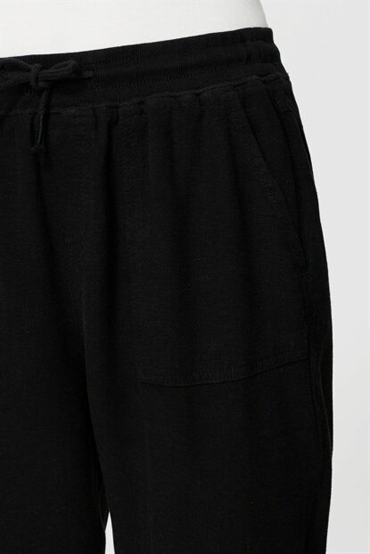 100782-900Mavi Beli Lastikli Pantolon Siyah   100782-900