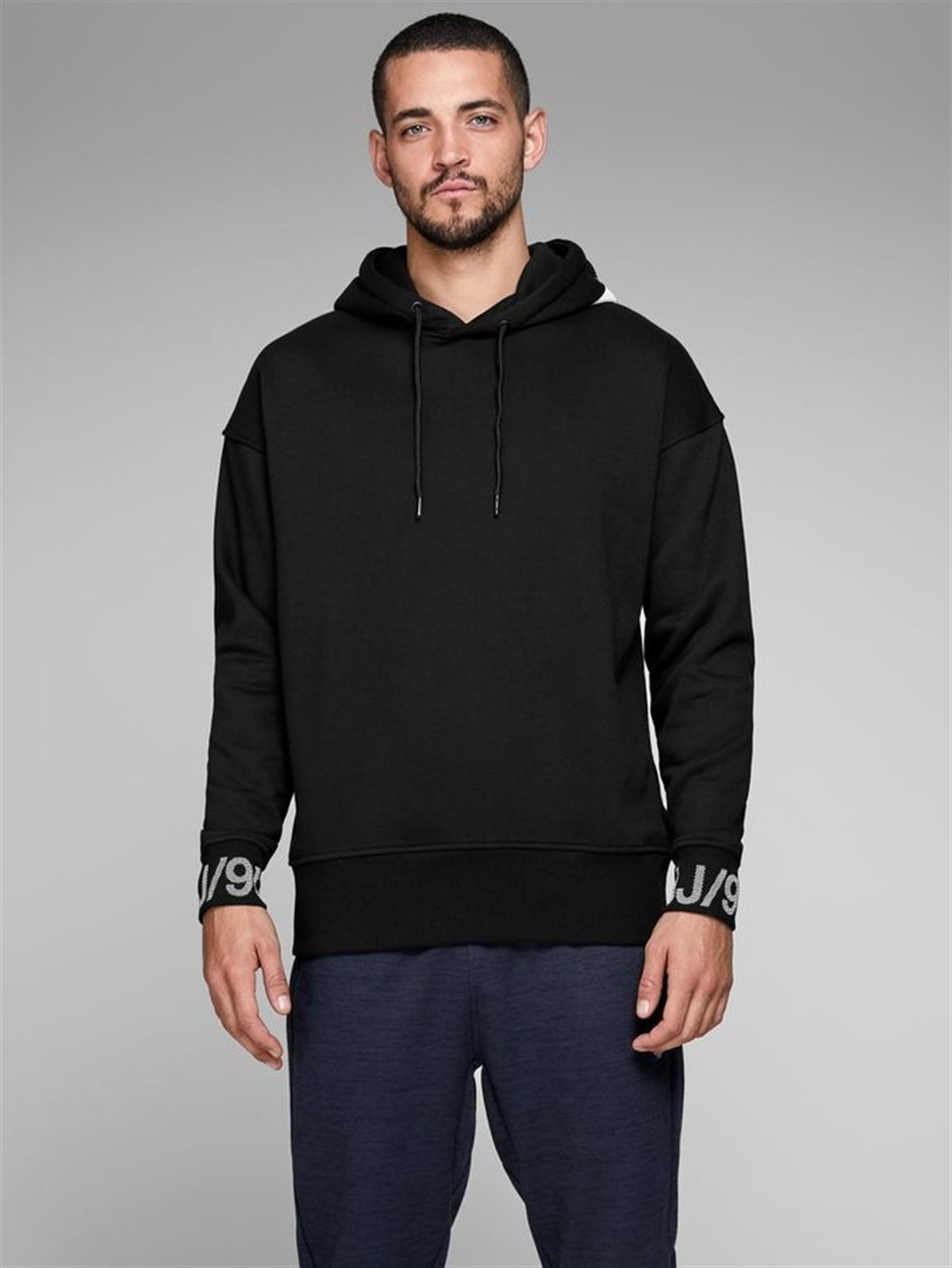 12145349NEBIMV3NEBIMV3|12145349|BlackJACK & JONES JCOHALFTONE SWEAT HOOD ERKEK SWEATSHIRT-Black