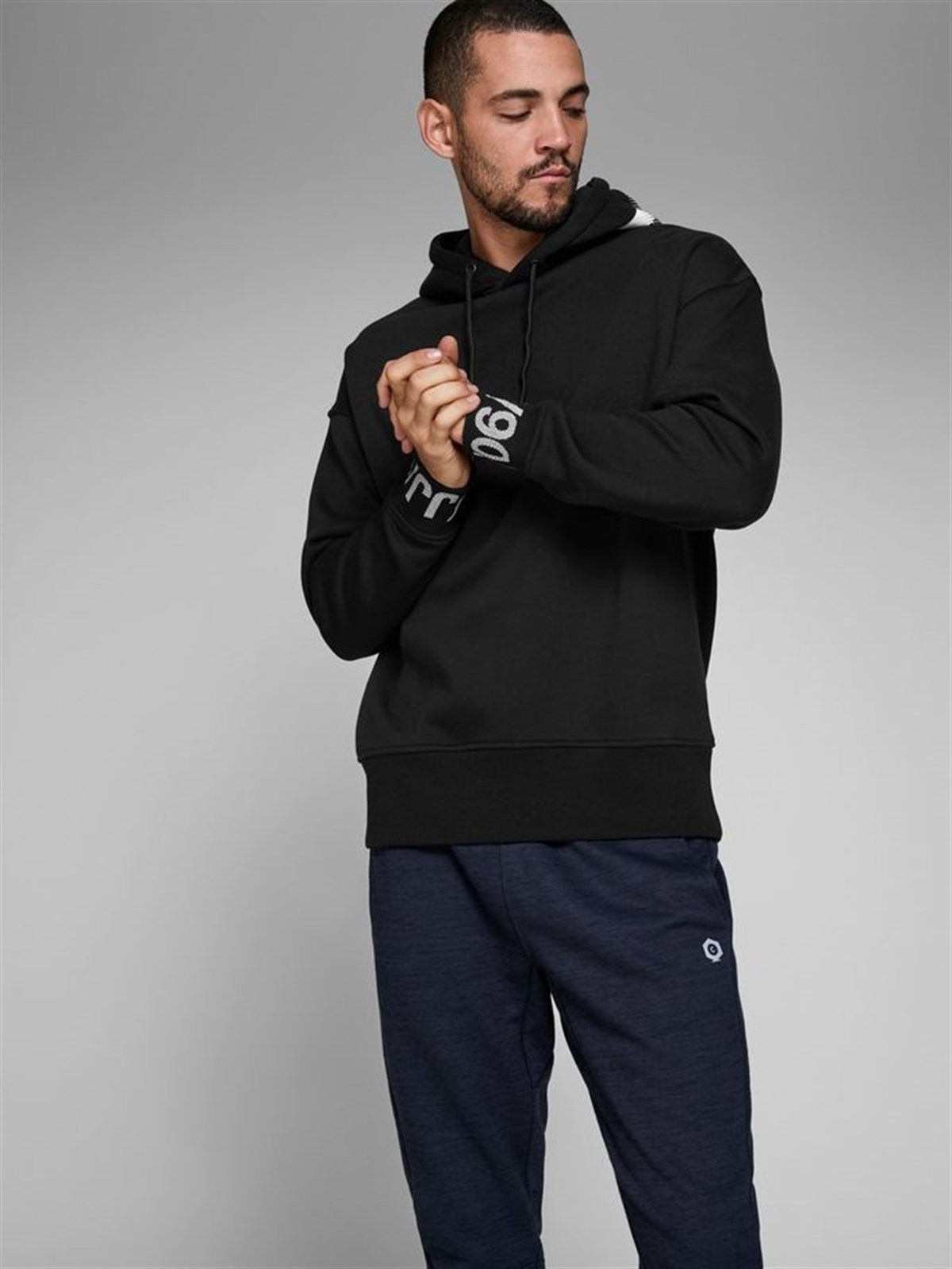 12145349NEBIMV3NEBIMV3|12145349|BlackJACK & JONES JCOHALFTONE SWEAT HOOD ERKEK SWEATSHIRT-Black