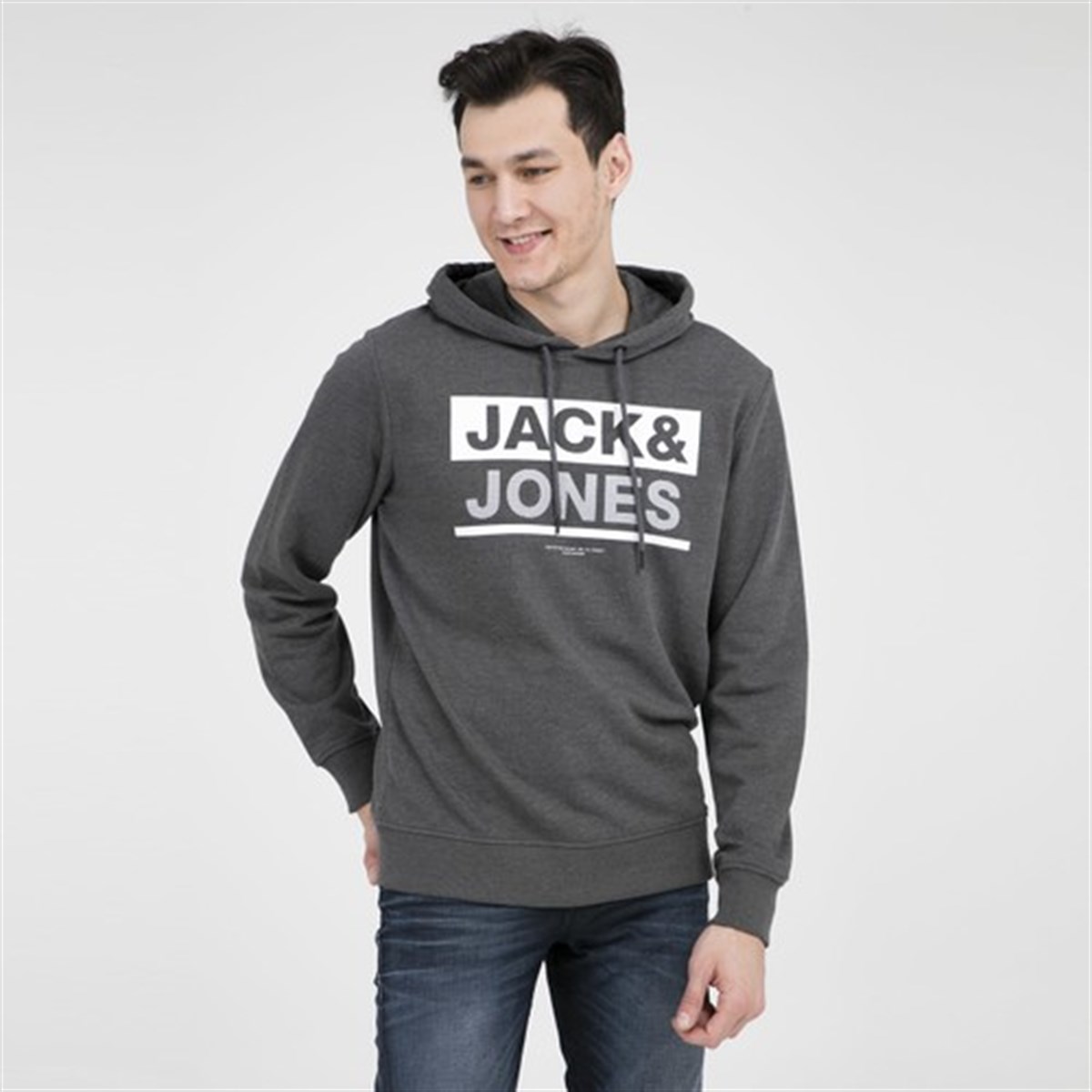 12148875NEBIMV3NEBIMV3|12148875|LightJACK & JONES JCOMONEY SWEAT HOOD WHS ERKEK SWEATSHIRT-Light Grey Melange