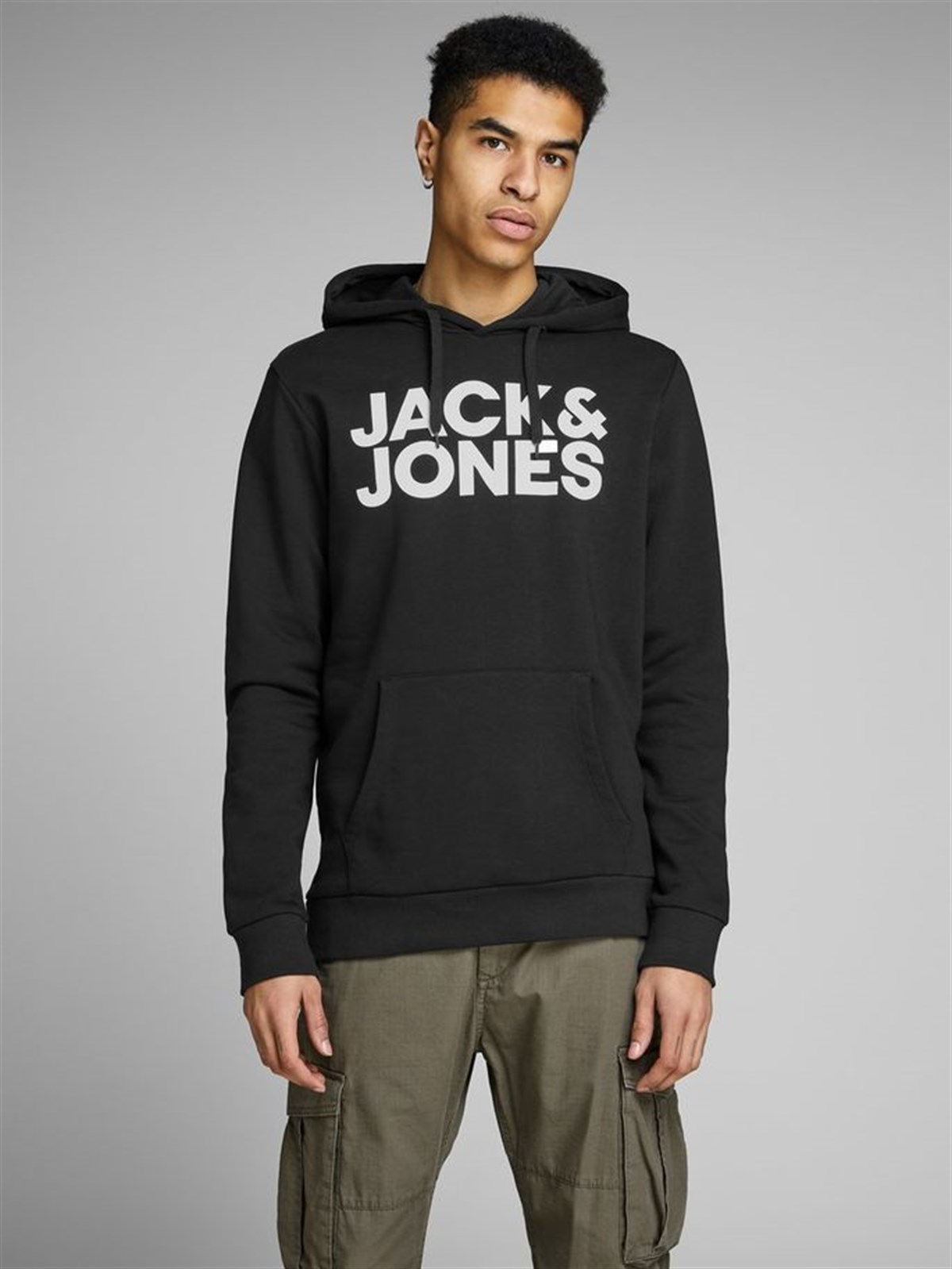 12152840NEBIMV3NEBIMV3|12152840|BlackJACK & JONES JJECORP LOGO SWEAT HOOD NOOS ERKEK SWEATSHIRT-Black