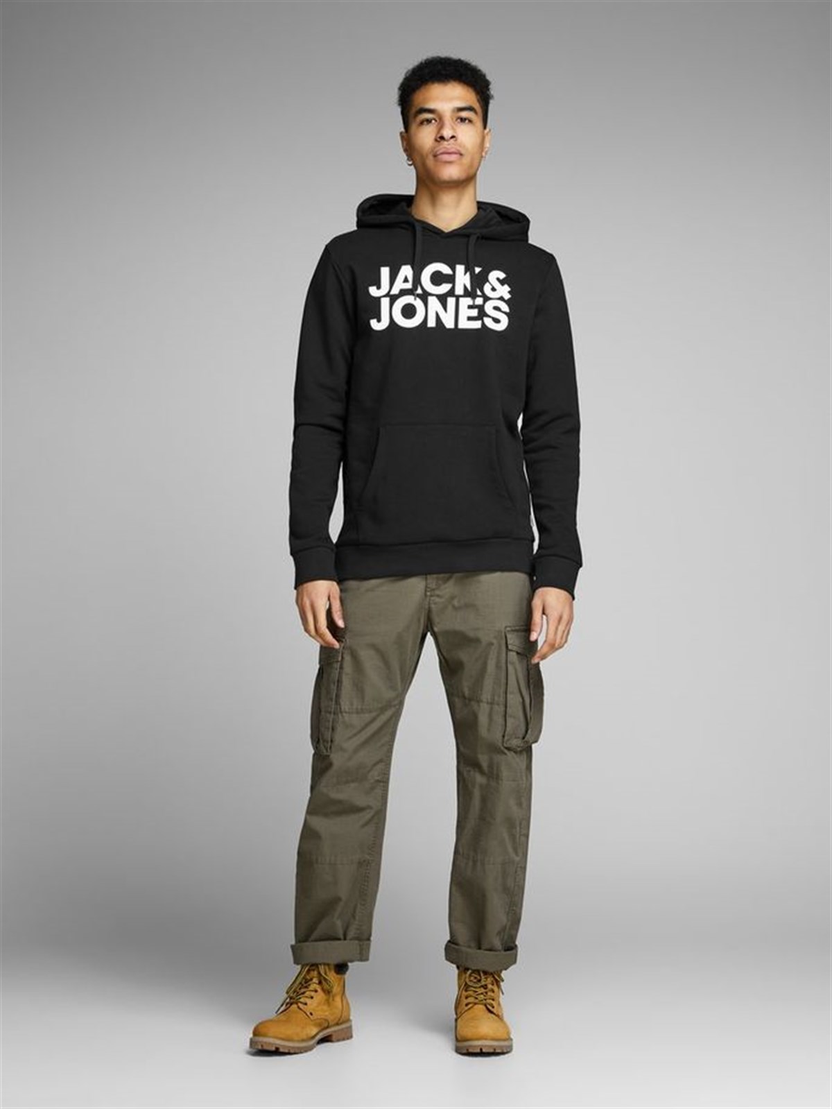 12152840NEBIMV3NEBIMV3|12152840|BlackJACK & JONES JJECORP LOGO SWEAT HOOD NOOS ERKEK SWEATSHIRT-Black