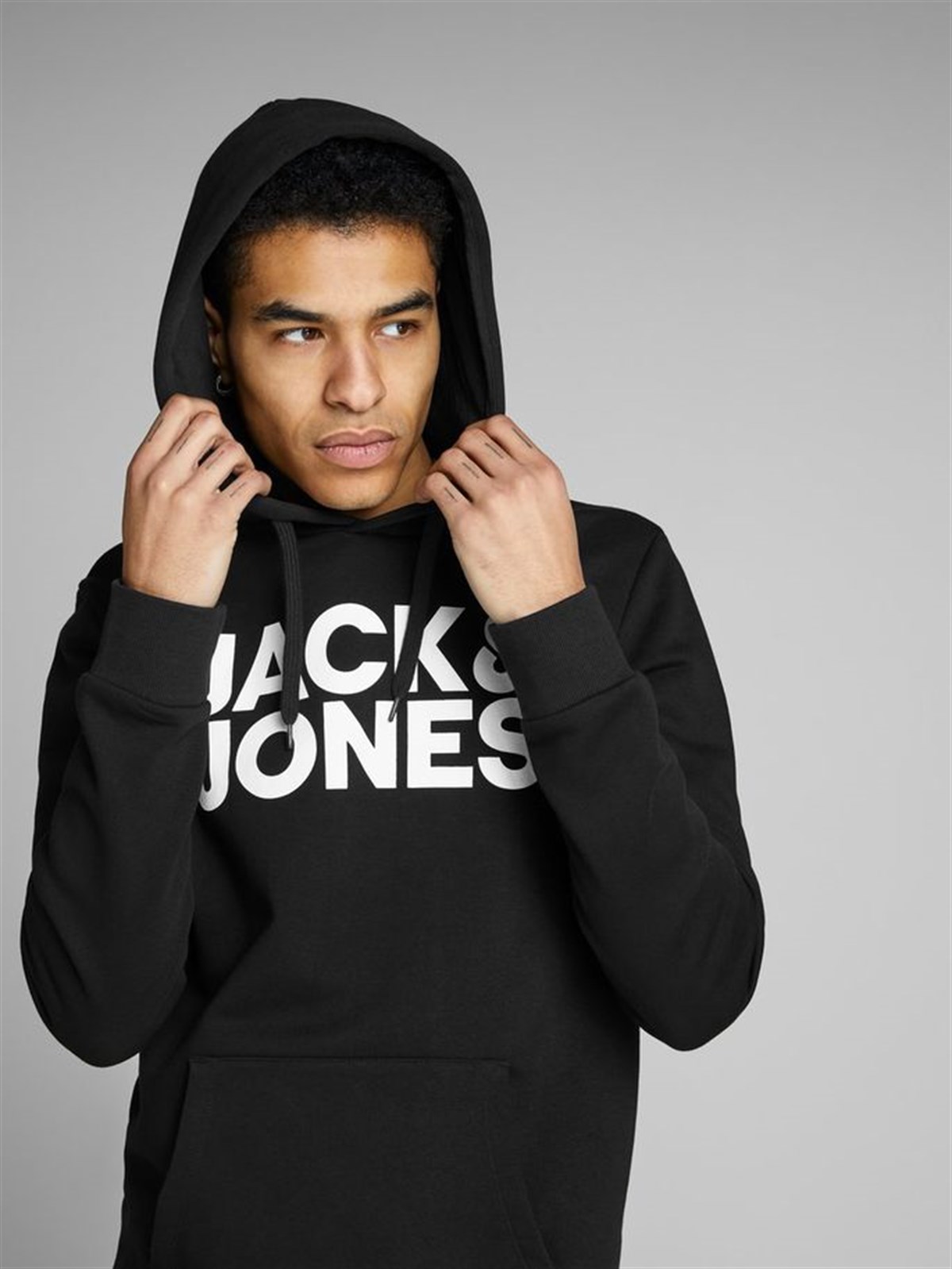 12152840NEBIMV3NEBIMV3|12152840|BlackJACK & JONES JJECORP LOGO SWEAT HOOD NOOS ERKEK SWEATSHIRT-Black