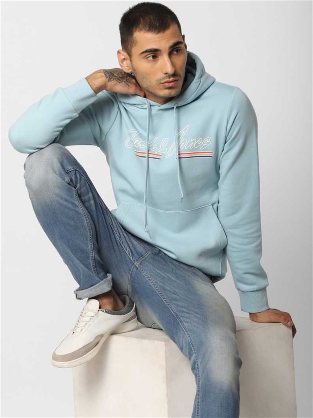 12158105Jack&Jones Jorfranco Sweat Hood Erkek Sweatshirt