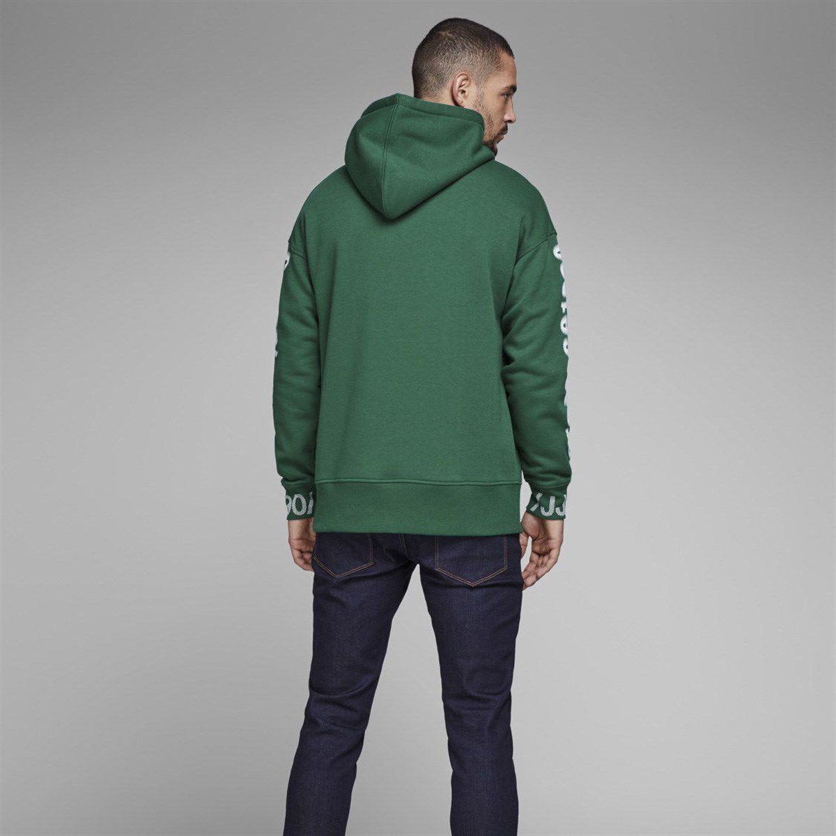 12145349NEBIMV3NEBIMV3|12145349|EvergreenJACK & JONES JCOHALFTONE SWEAT HOOD ERKEK SWEATSHIRT-Evergreen