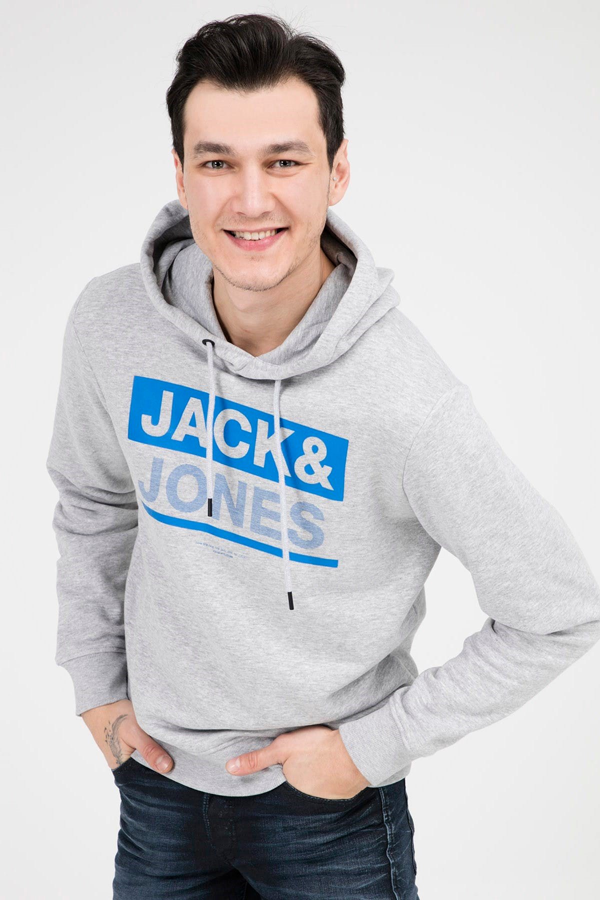 12148875NEBIMV3NEBIMV3|12148875|DarkJACK & JONES JCOMONEY SWEAT HOOD WHS ERKEK SWEATSHIRT-Dark Grey Melange