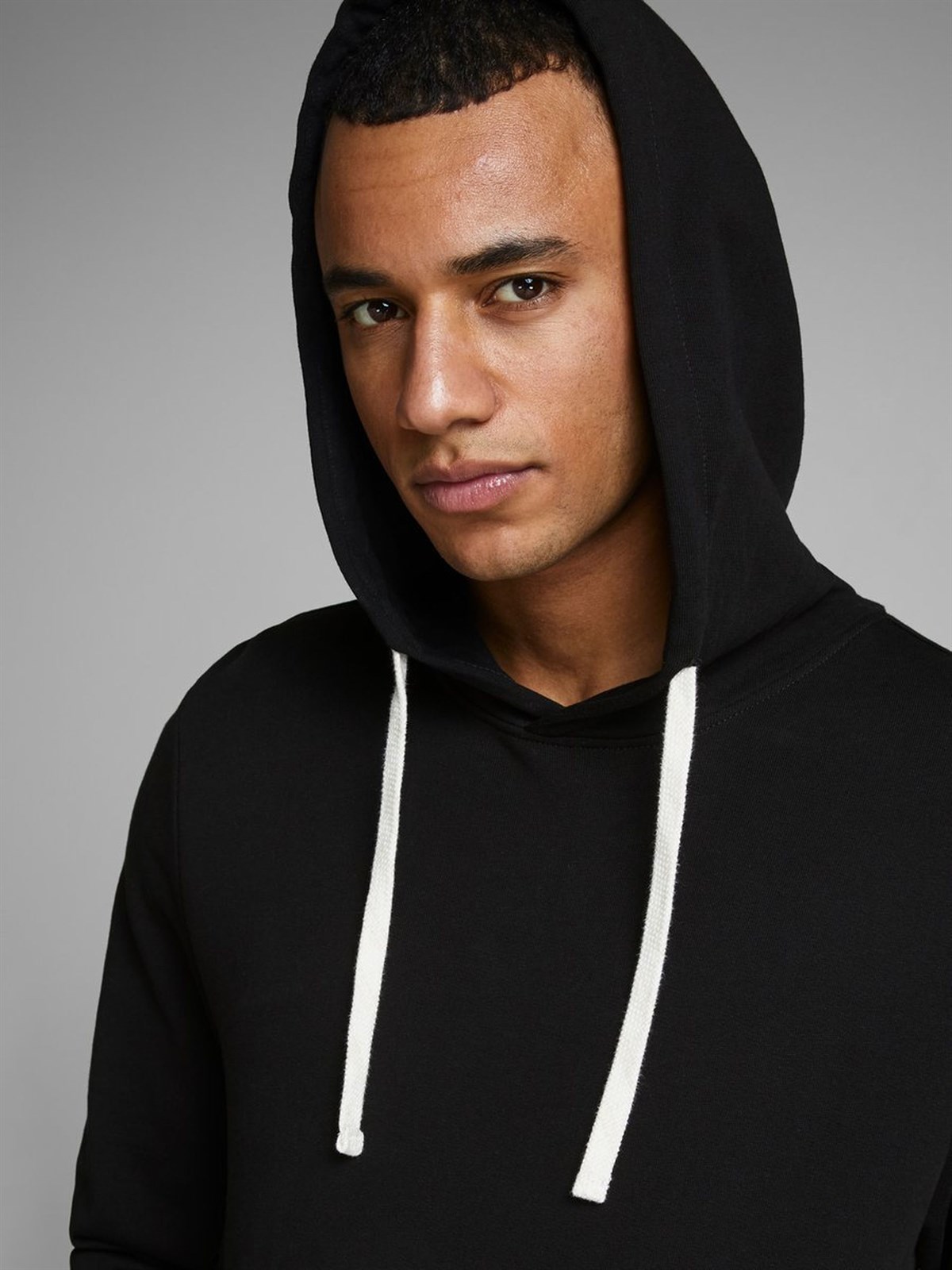 12136885NEBIMV3NEBIMV3|12136885|BlackJACK & JONES JJEHOLMEN SWEAT HOOD NOOS ERKEK SWEATSHIRT-Black Denim