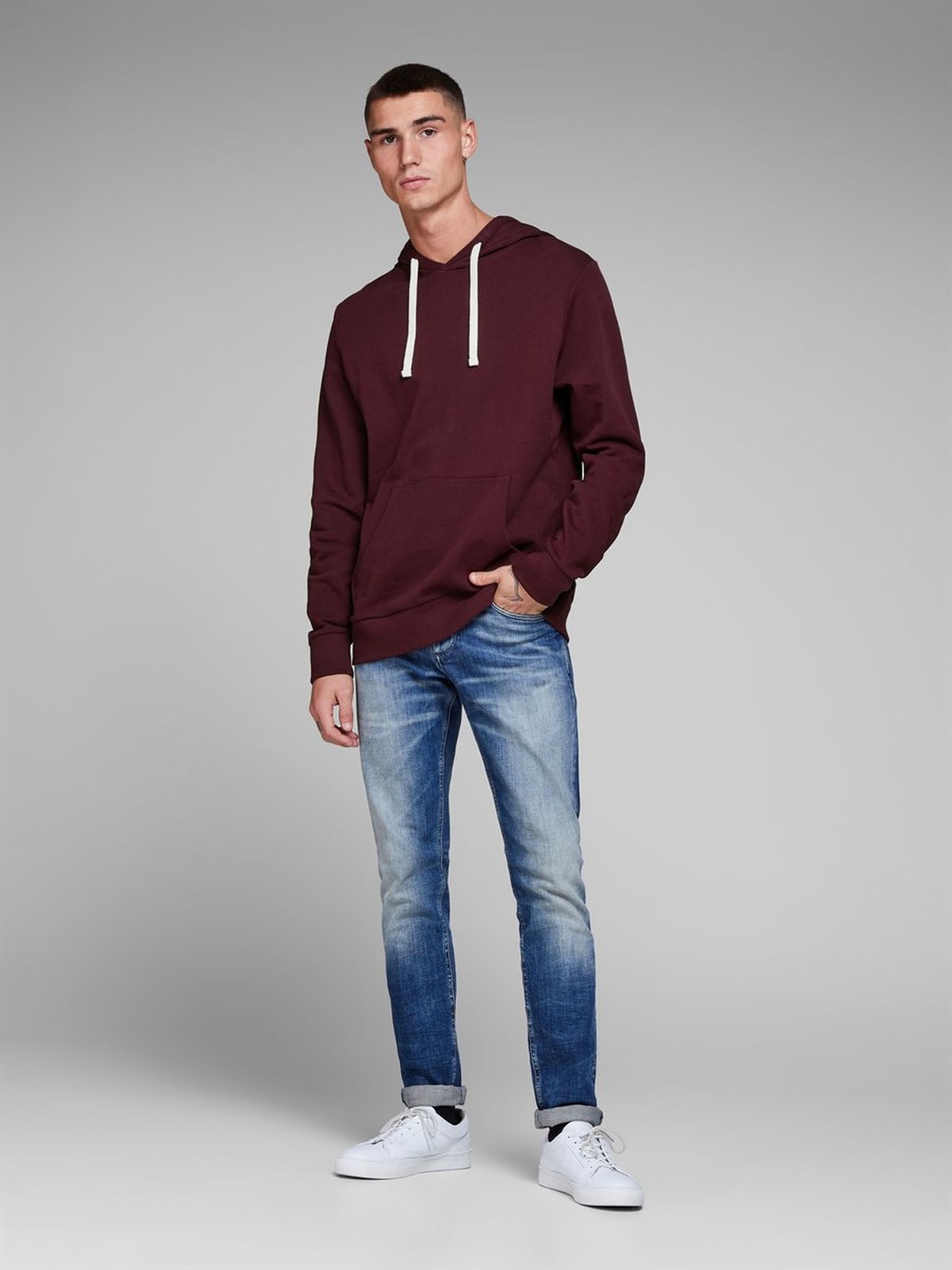 12136885NEBIMV3NEBIMV3|12136885|PortJACK & JONES JJEHOLMEN SWEAT HOOD NOOS ERKEK SWEATSHIRT-Port Royale