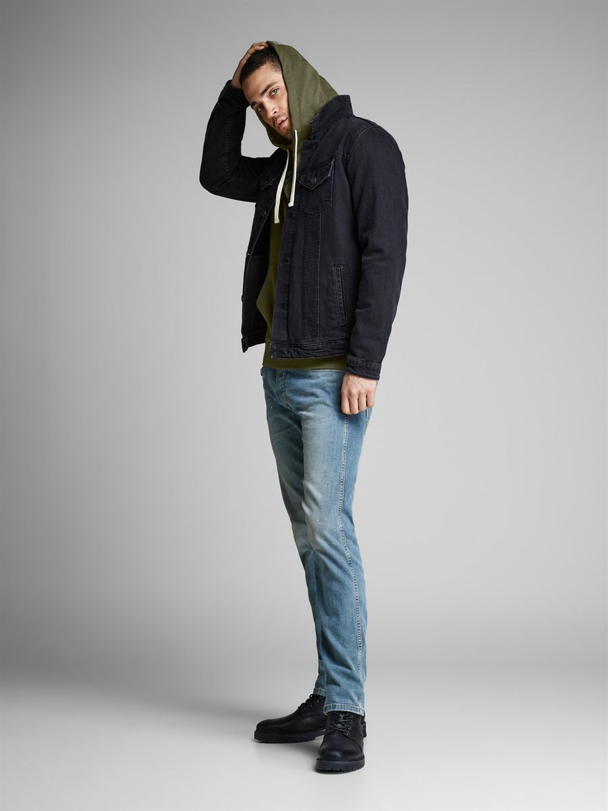 12136885NEBIMV3NEBIMV3|12136885|OliveJACK & JONES JJEHOLMEN SWEAT HOOD NOOS ERKEK SWEATSHIRT-Olive Night