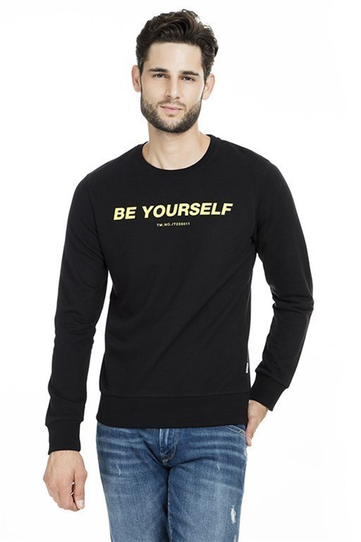 12167779NEBIMV3NEBIMV3|12167779|BlackJACK&JONES CORE JCORAINN SWEAT CREW NECK ERKEK SWEATSHIRT-BLACK