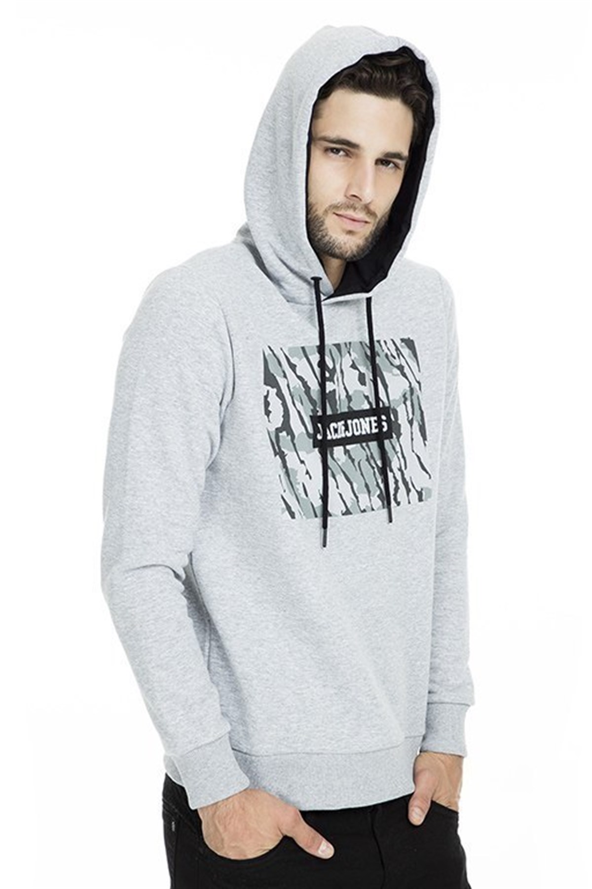 12157830NEBIMV3NEBIMV3|12157830|LightJACK&JONES CORE JCORAIMI SWEAT HOOD ERKEK SWEATSHIRT-Light Grey Melange