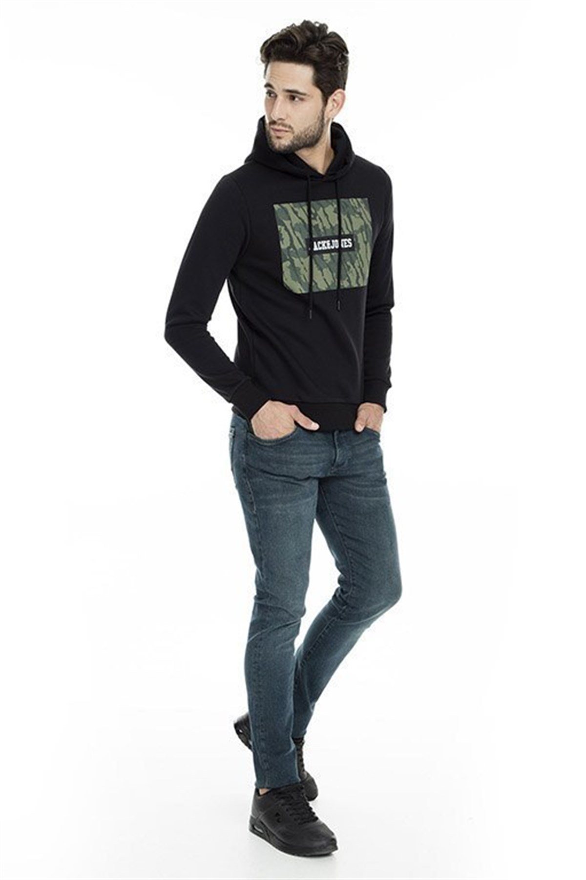 12157830NEBIMV3NEBIMV3|12157830|BlackJACK&JONES CORE JCORAIMI SWEAT HOOD ERKEK SWEATSHIRT-BLACK