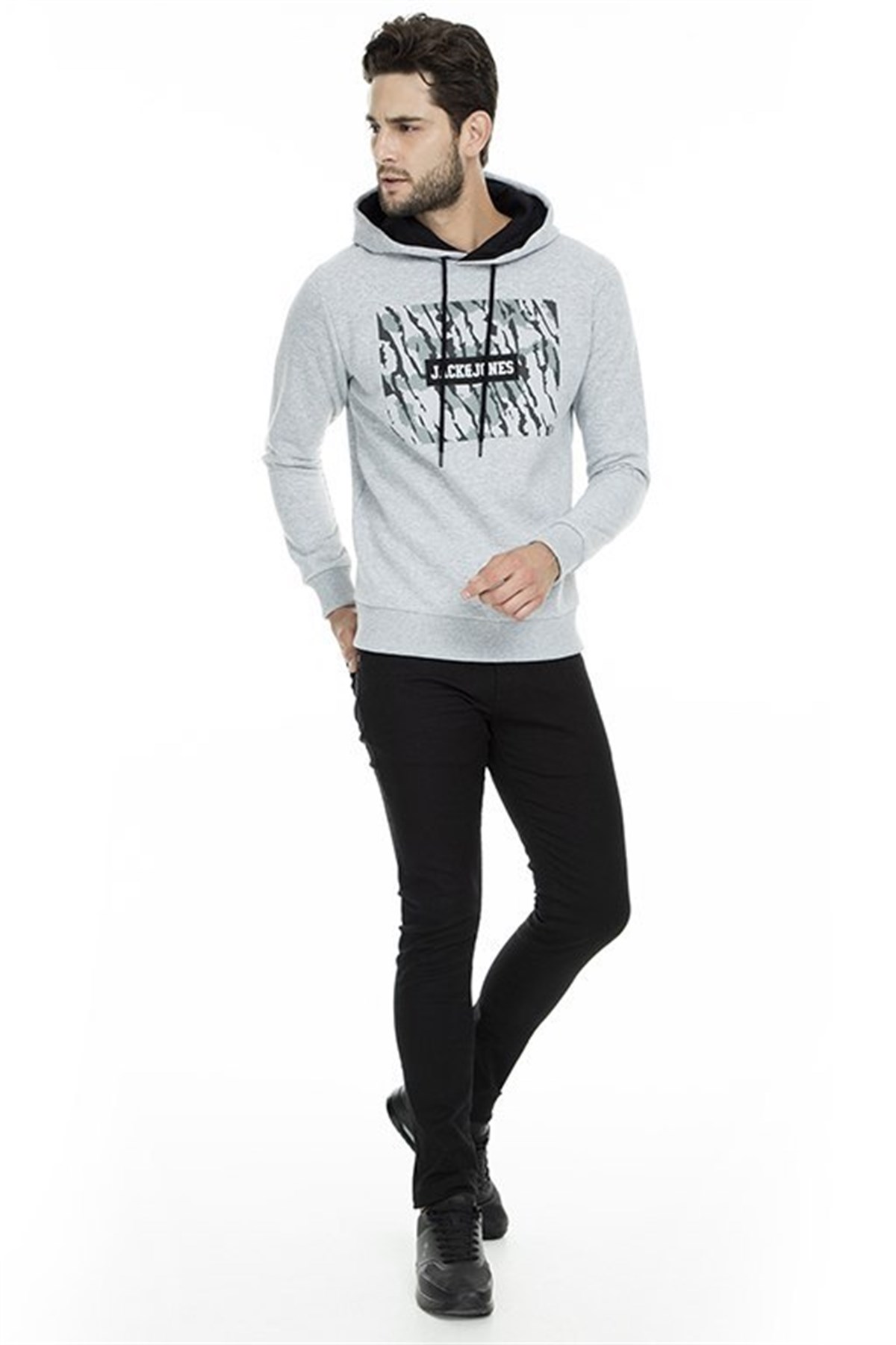 12157830NEBIMV3NEBIMV3|12157830|LightJACK&JONES CORE JCORAIMI SWEAT HOOD ERKEK SWEATSHIRT-Light Grey Melange