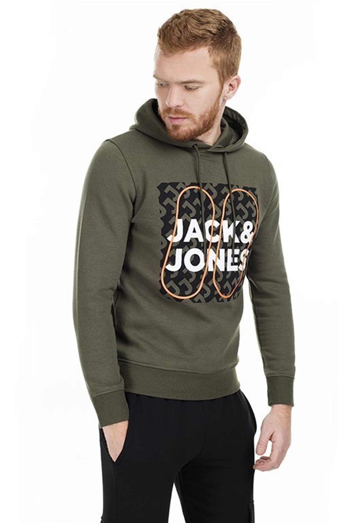 12160898NEBIMV3NEBIMV3|12160898|FNightJACK&JONES JCOBOOSTER SWEAT HOOD OCT 19 ERKEK SWEATSHIRT - 12160898-Forest Night