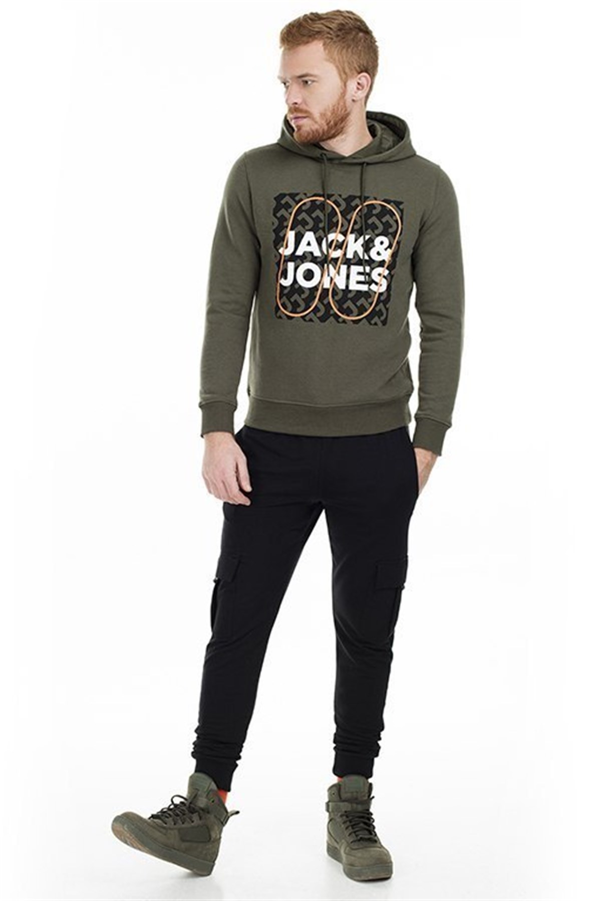 12160898NEBIMV3NEBIMV3|12160898|FNightJACK&JONES JCOBOOSTER SWEAT HOOD OCT 19 ERKEK SWEATSHIRT - 12160898-Forest Night