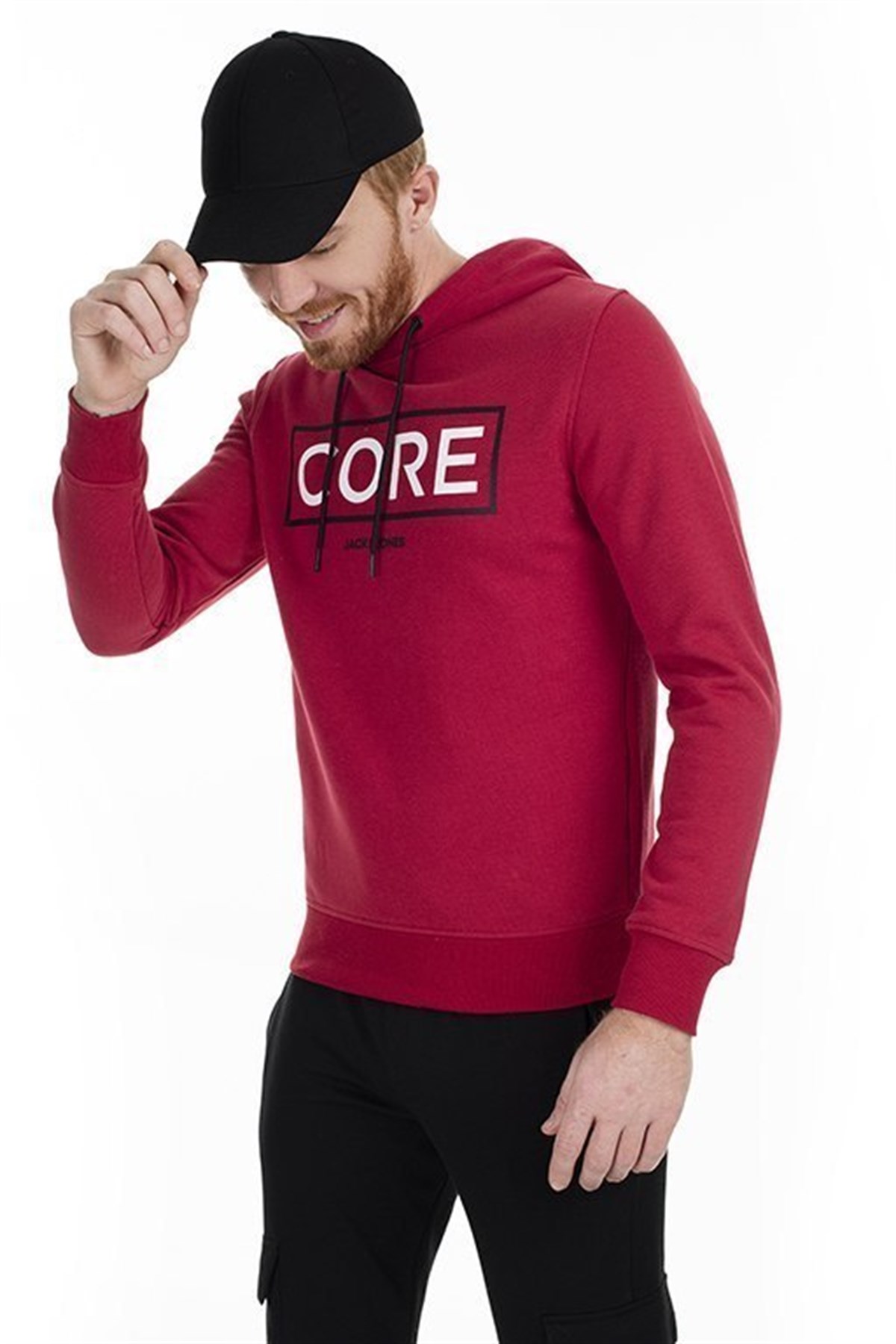 12160898NEBIMV3NEBIMV3|12160898|RRedJACK&JONES JCOBOOSTER SWEAT HOOD OCT 19 ERKEK SWEATSHIRT - 12160898-Rio Red