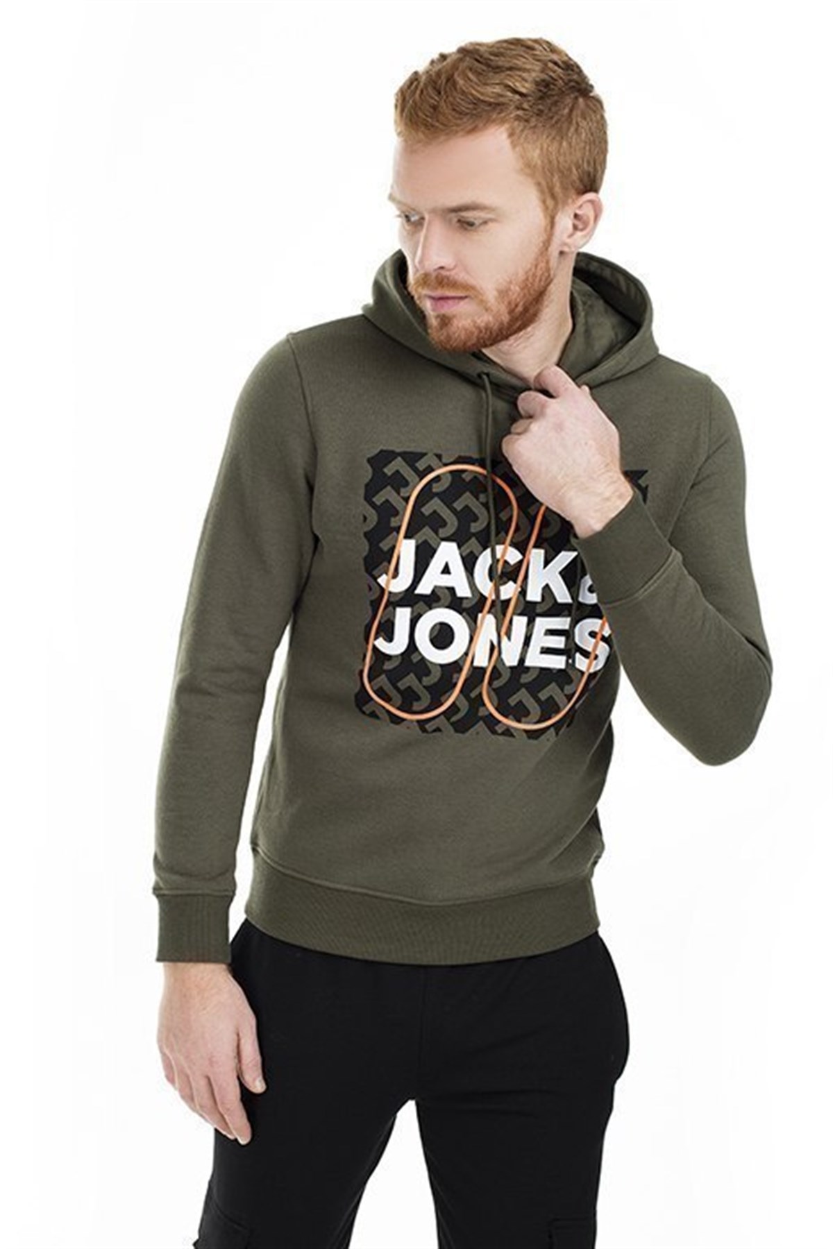 12160898NEBIMV3NEBIMV3|12160898|FNightJACK&JONES JCOBOOSTER SWEAT HOOD OCT 19 ERKEK SWEATSHIRT - 12160898-Forest Night