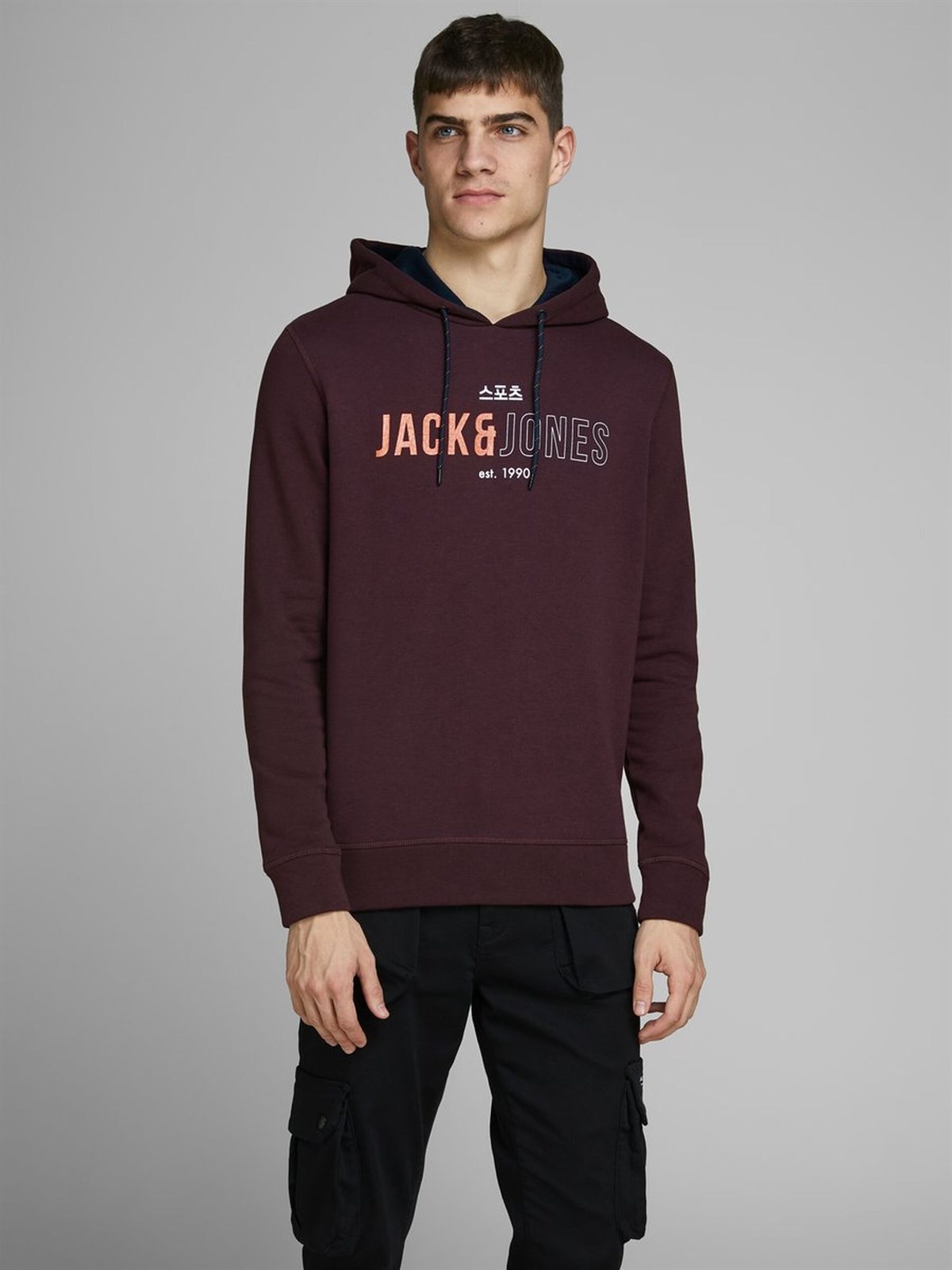 12157721NEBIMV3NEBIMV3|12157721|FudgeJACK&JONES JCOMONDO SWEAT HOOD ERKEK SWEATSHIRT-Fudge