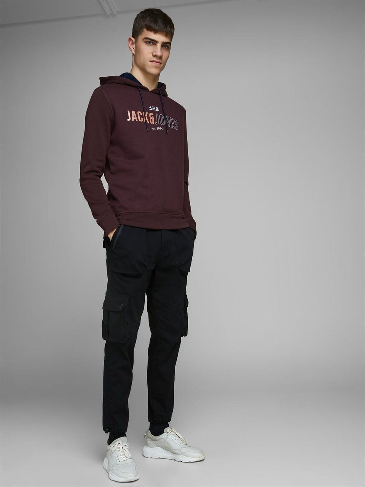 12157721NEBIMV3NEBIMV3|12157721|FudgeJACK&JONES JCOMONDO SWEAT HOOD ERKEK SWEATSHIRT-Fudge