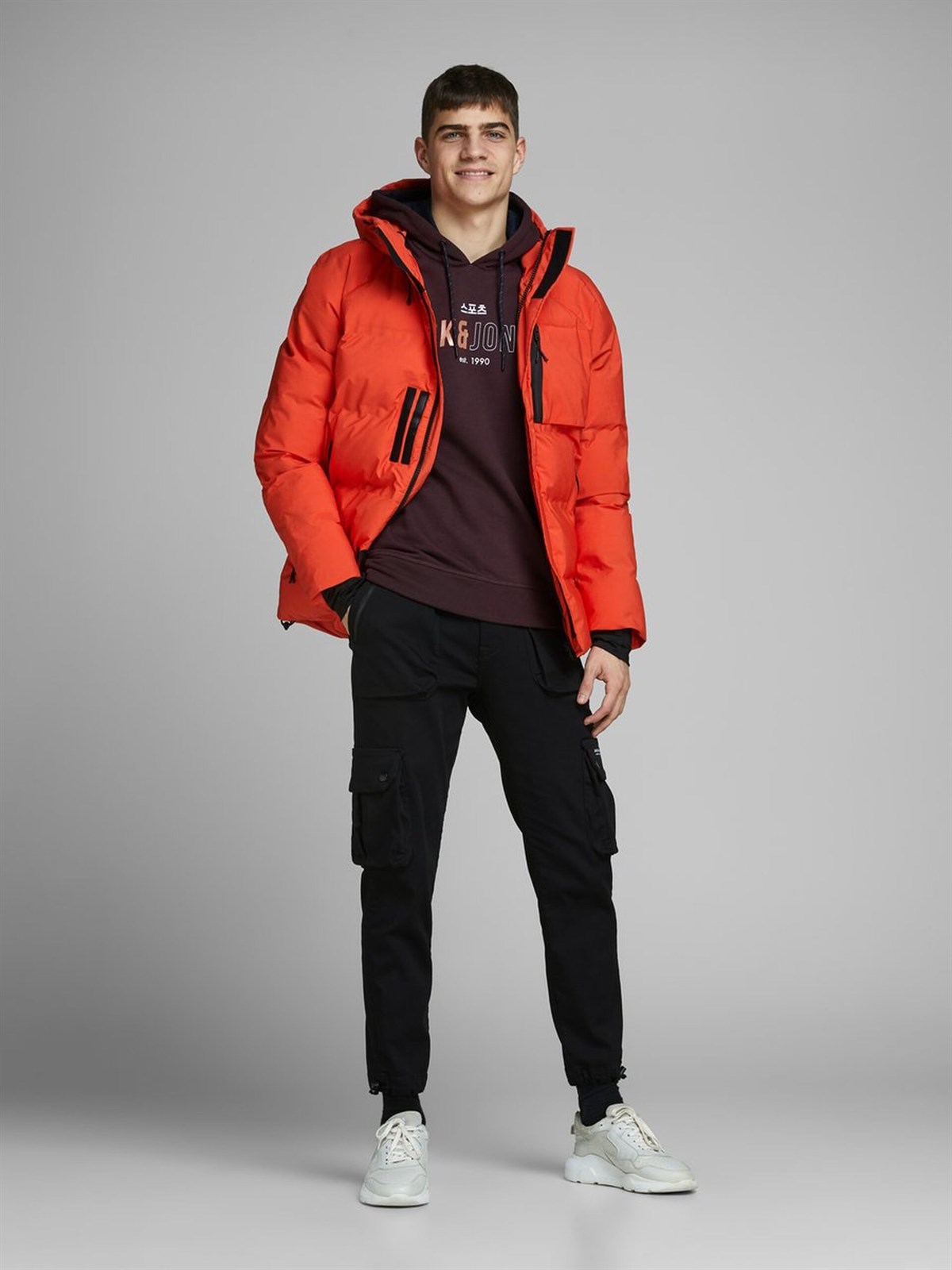 12157721NEBIMV3NEBIMV3|12157721|FudgeJACK&JONES JCOMONDO SWEAT HOOD ERKEK SWEATSHIRT-Fudge
