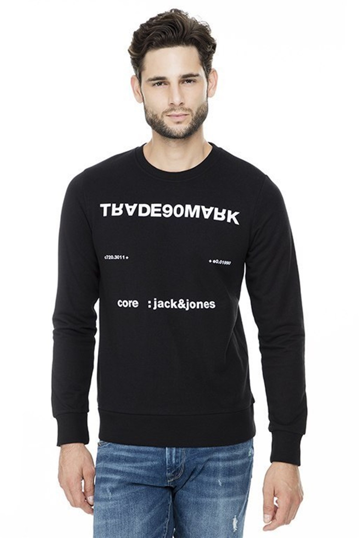 12161759NEBIMV3NEBIMV3|12161759|BlackJACK&JONES JCOPILOT SWEAT CREW NECK ERKEK SWEATSHIRT-BLACK