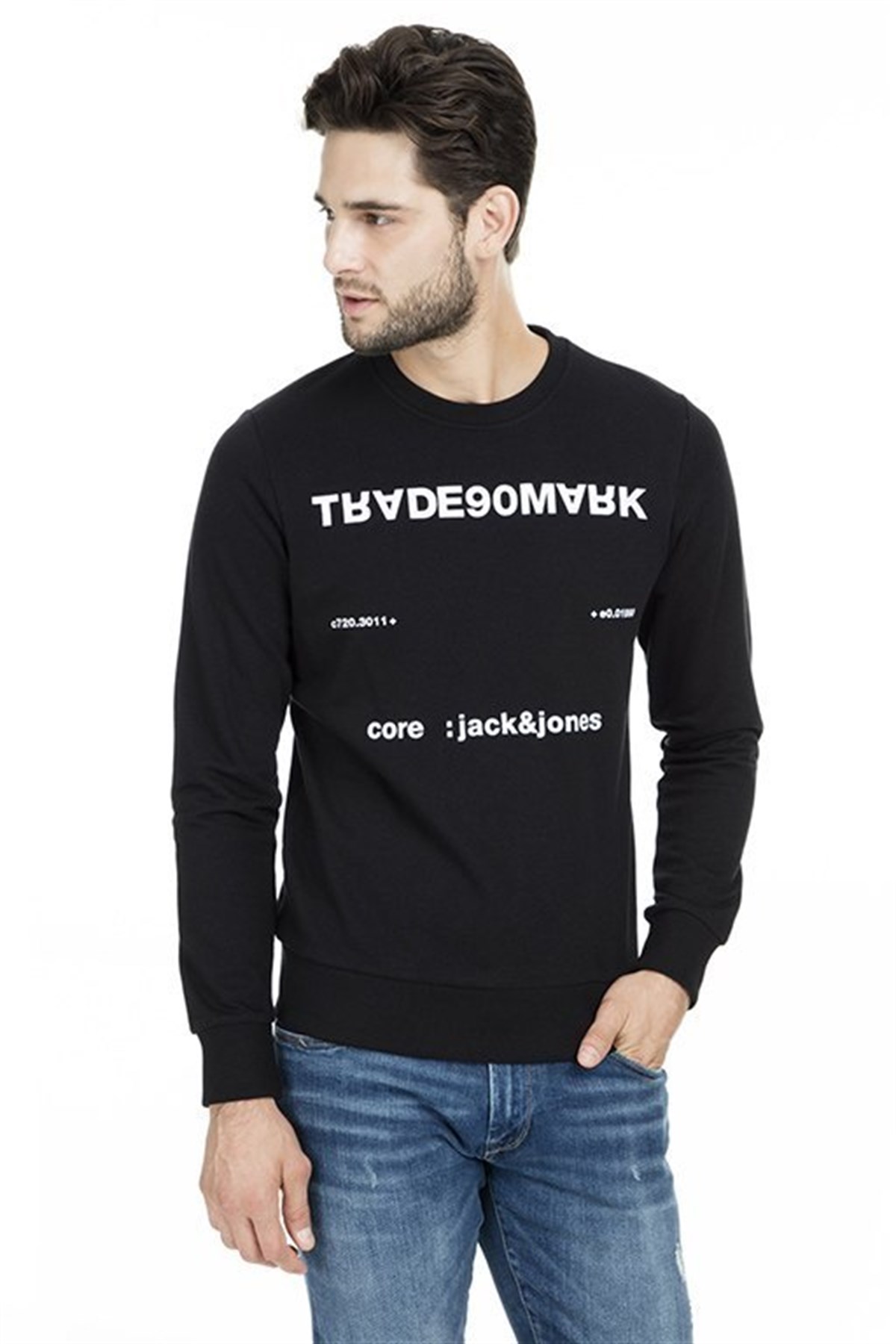12161759NEBIMV3NEBIMV3|12161759|BlackJACK&JONES JCOPILOT SWEAT CREW NECK ERKEK SWEATSHIRT-BLACK