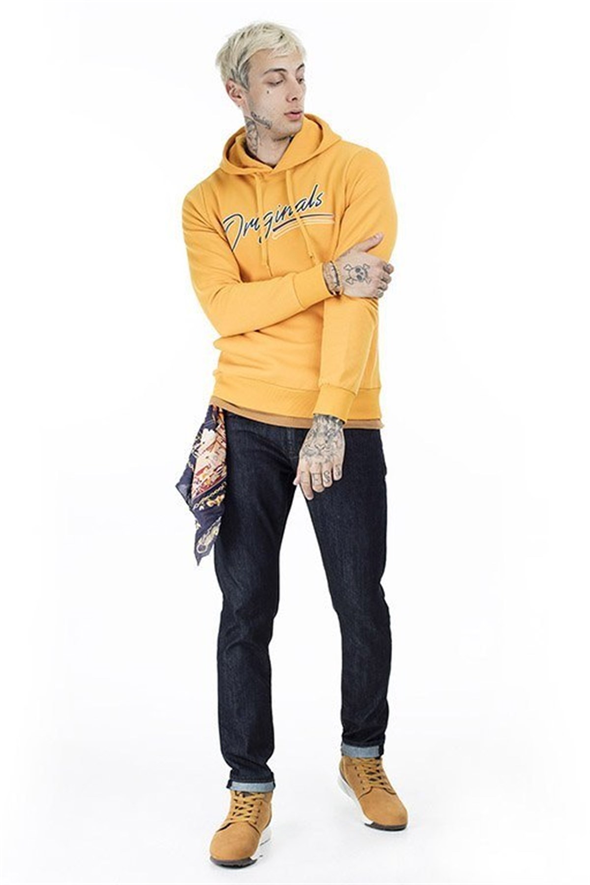 12158105Jack&Jones Jorfranco Sweat Hood Erkek Sweatshirt