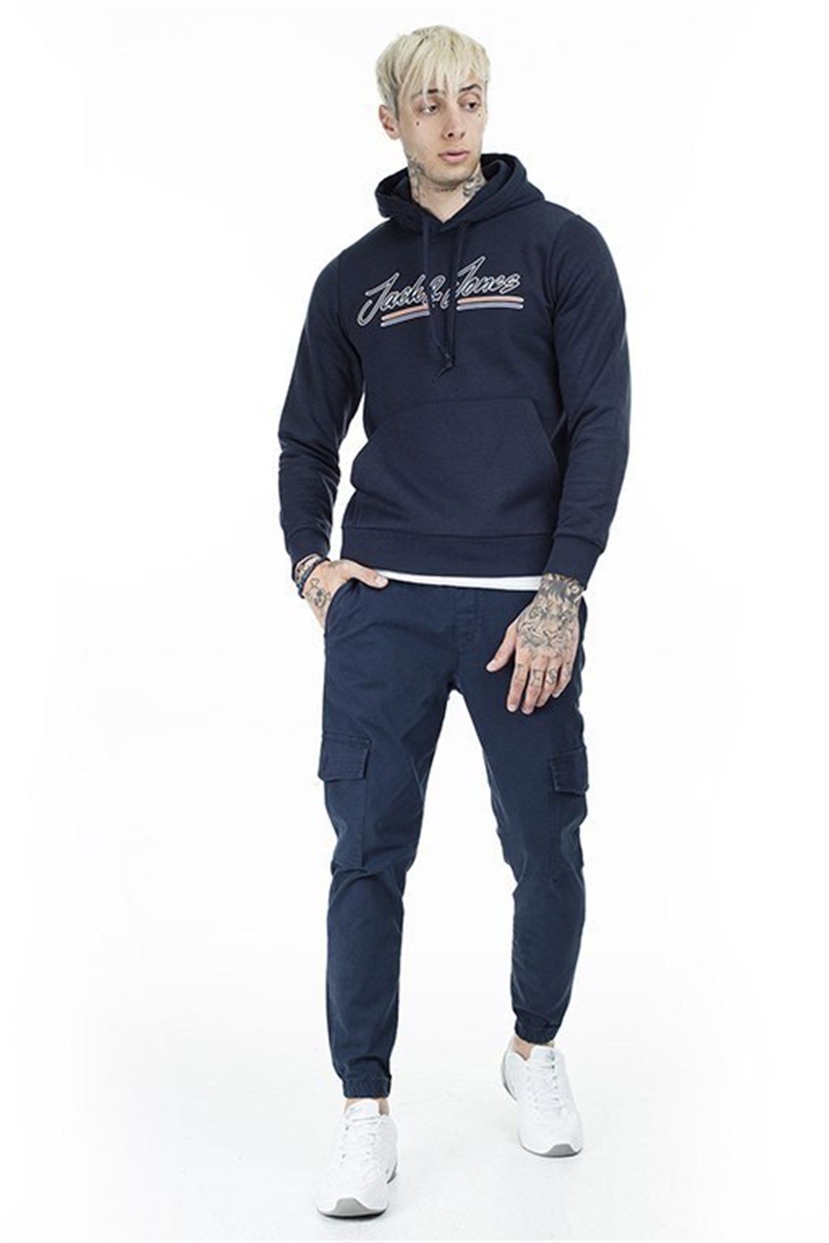 12158105NEBIMV3NEBIMV3|12158105|NavyJACK&JONES JORFRANCO SWEAT HOOD ERKEK SWEATSHIRT-NAVY