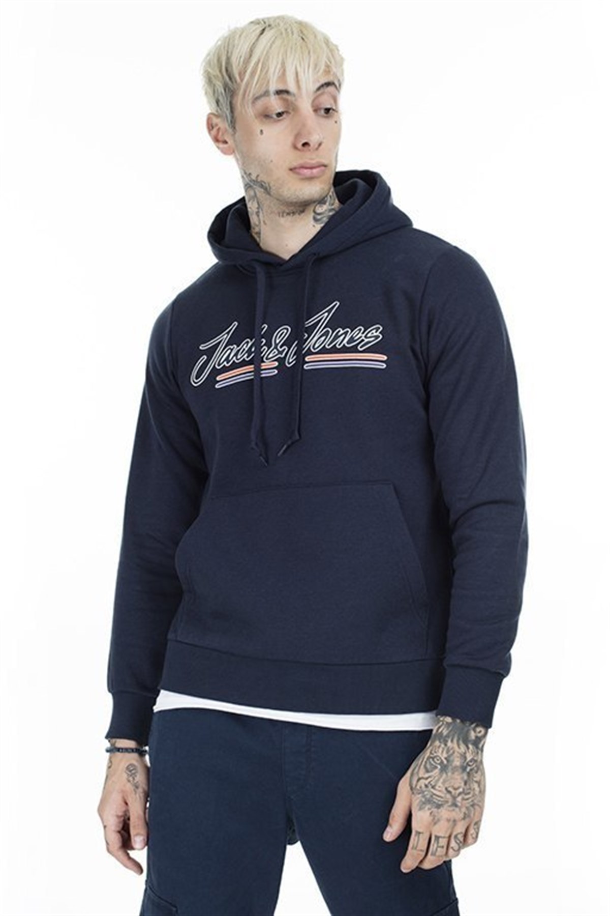 12158105NEBIMV3NEBIMV3|12158105|NavyJACK&JONES JORFRANCO SWEAT HOOD ERKEK SWEATSHIRT-NAVY