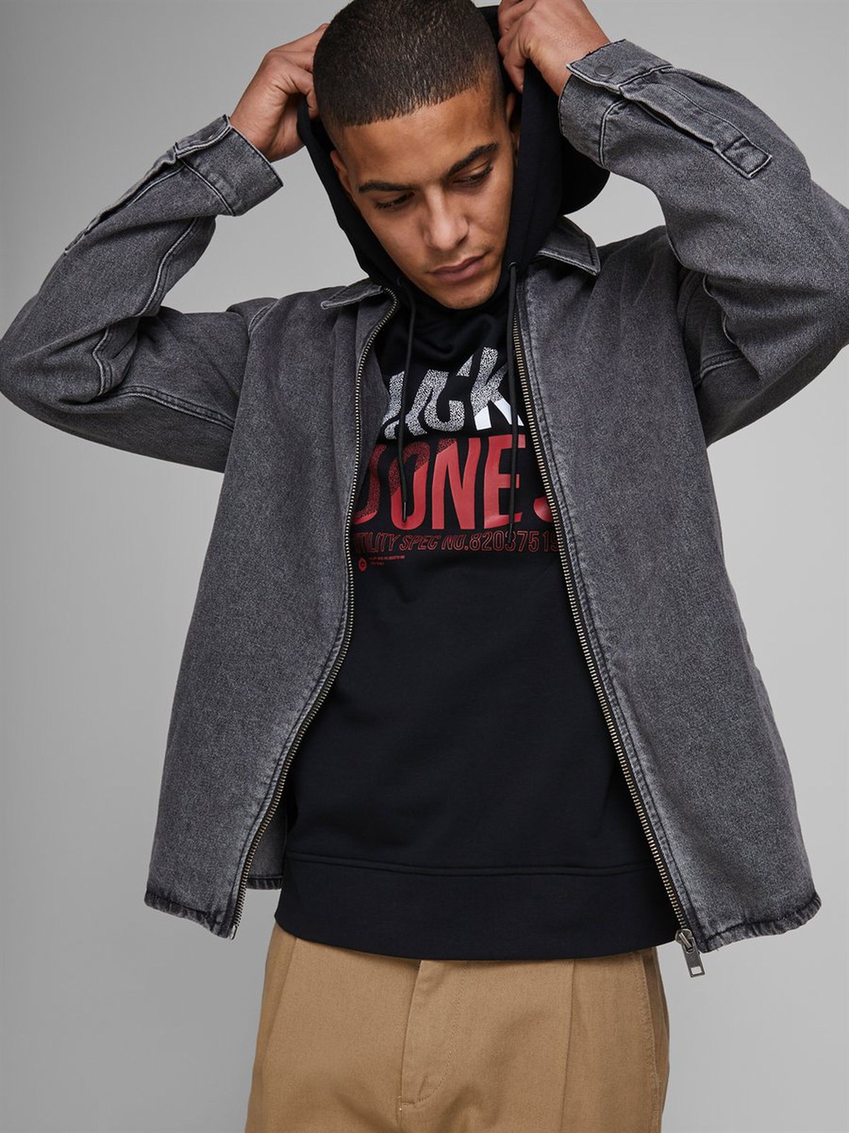 12171656NEBIMV3NEBIMV3|12171656|BlackJACK&JONES SWEAT JCOFOKE SWEAT HOOD FST ERKEK SWEATSHIRT-12171656-Black