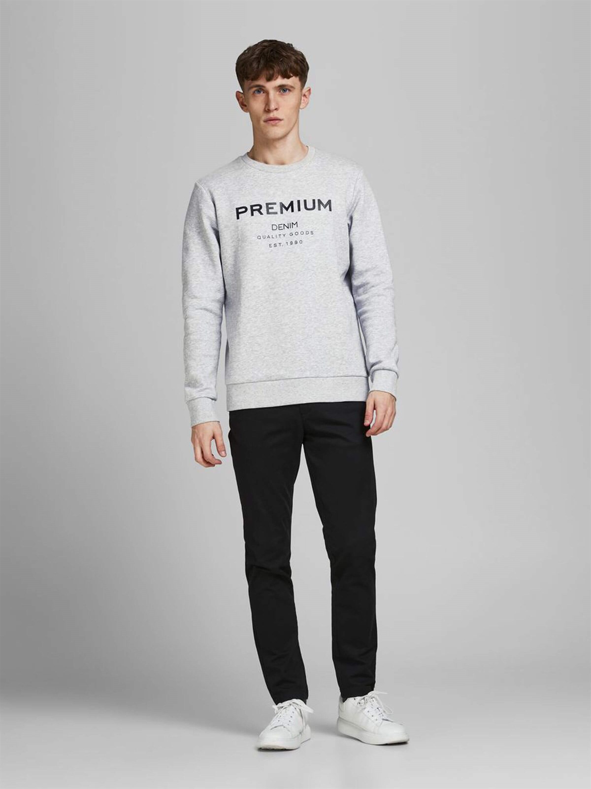 12175205Jack&Jones Jjtonal Logo Sweat Crew Neck-12175205