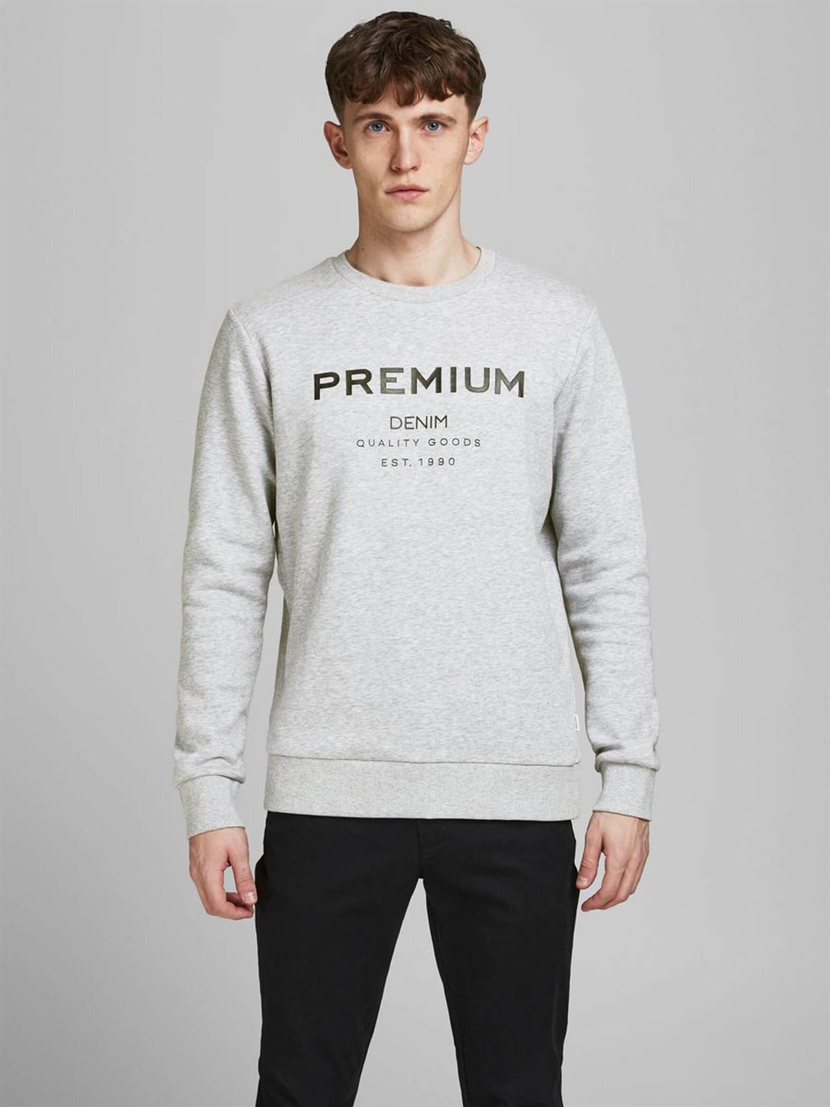 12175205Jack&Jones Jjtonal Logo Sweat Crew Neck-12175205