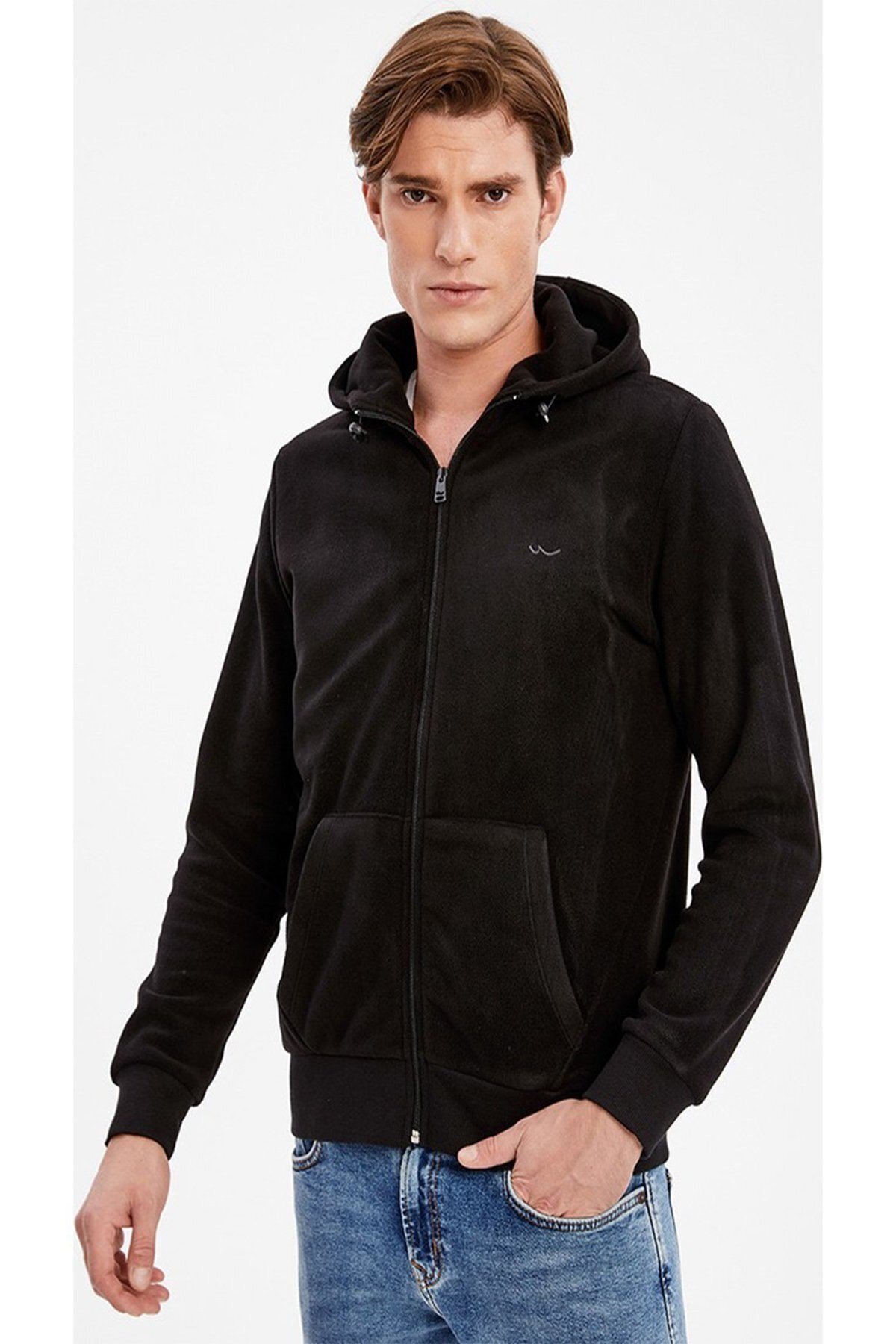 86903Ltb Momada Erkek Fermuarlı Kapüşonlu Sweatshirt
