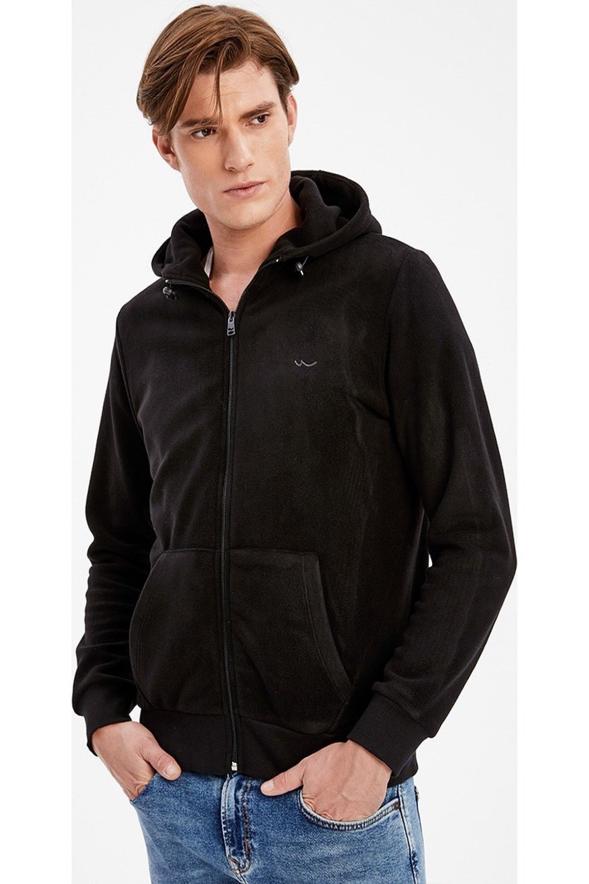 86903Ltb Momada Erkek Fermuarlı Kapüşonlu Sweatshirt