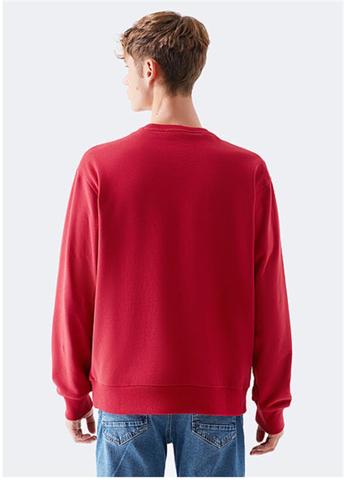 066302-32336Mavi Acı Kırmızı Erkek Sweatshirt