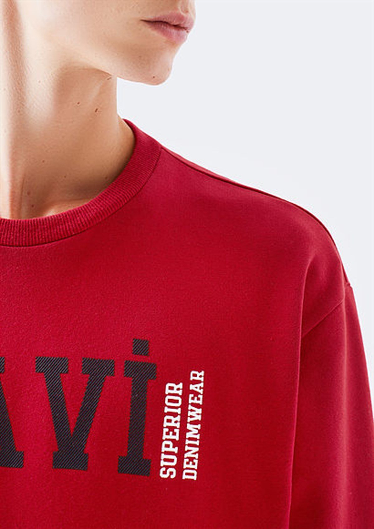066302-32336Mavi Acı Kırmızı Erkek Sweatshirt