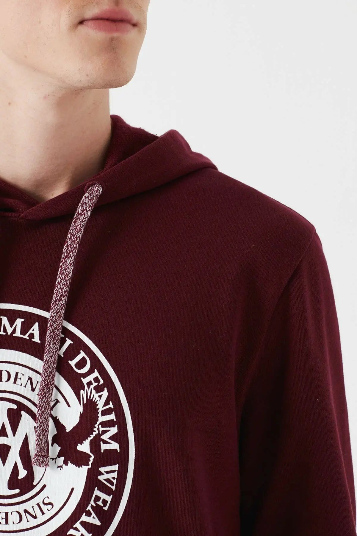 065169-26824Mavi Baskılı Erkek Sweatshirt Bordo