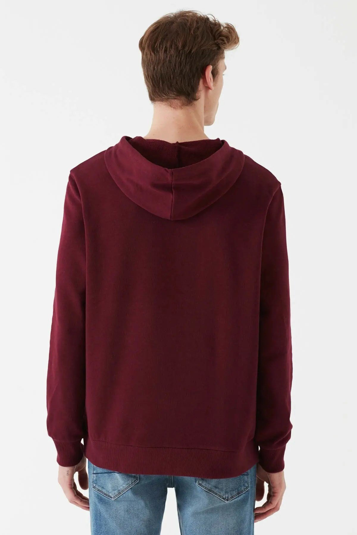 065169-26824Mavi Baskılı Erkek Sweatshirt Bordo