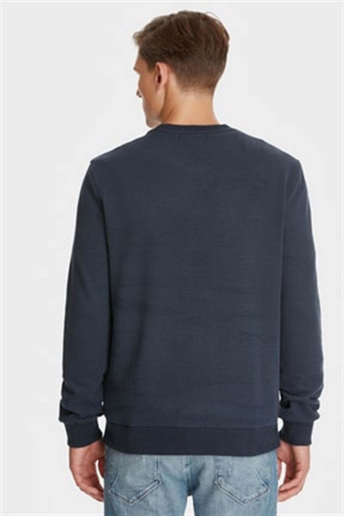 065703-29743Mavi Baskılı Sweatshirt Gece Lacivert